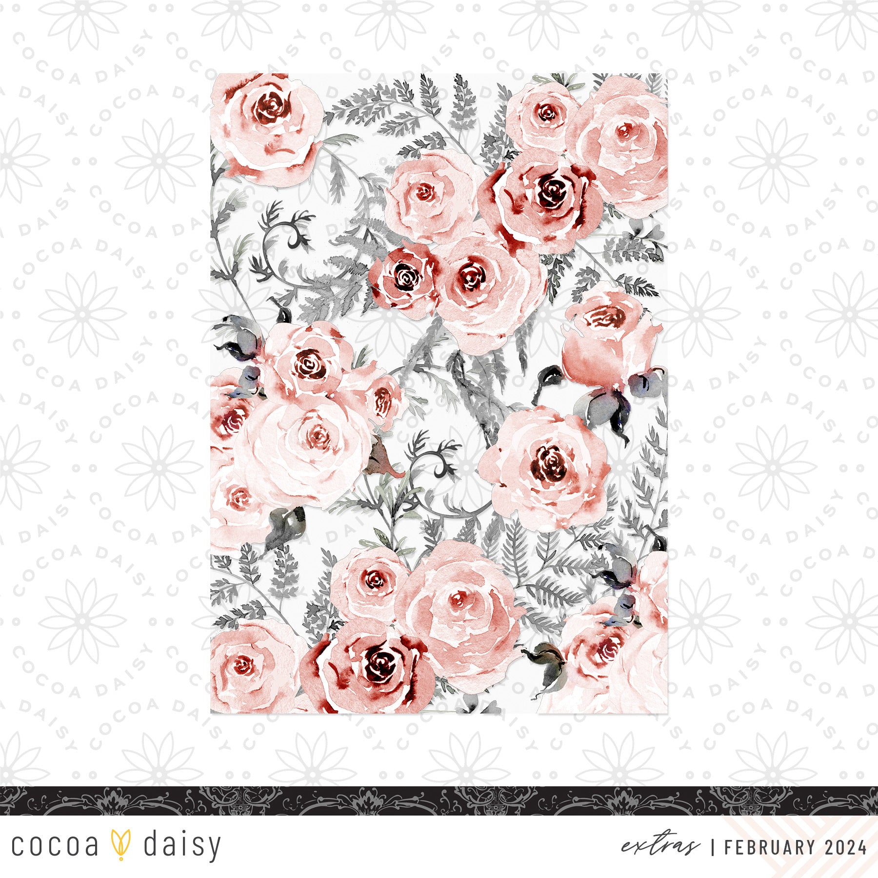 Wonderland Floral Overlay from the Stationery Kit- February 2024
