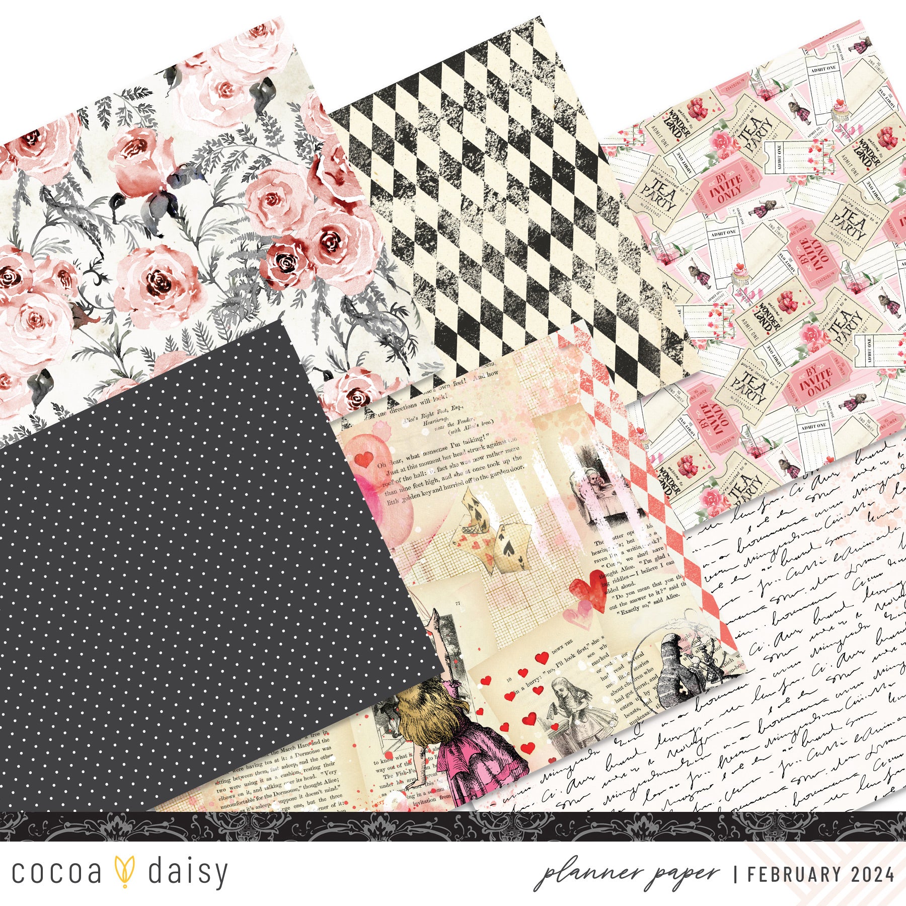 Wonderland Extra Papers from Planner Kits - February 2024