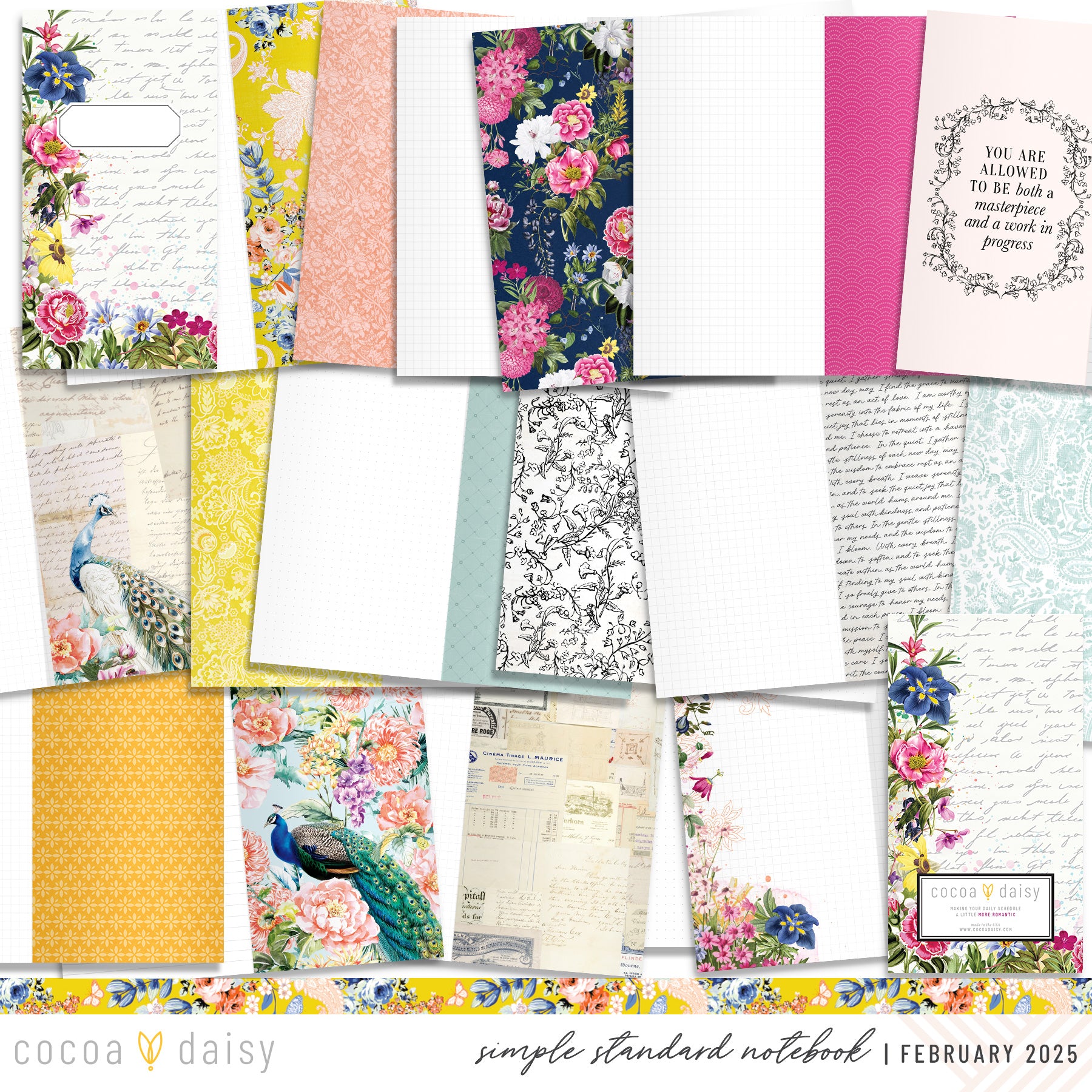 Penelope SimpleDaisy Notebook - February 2025