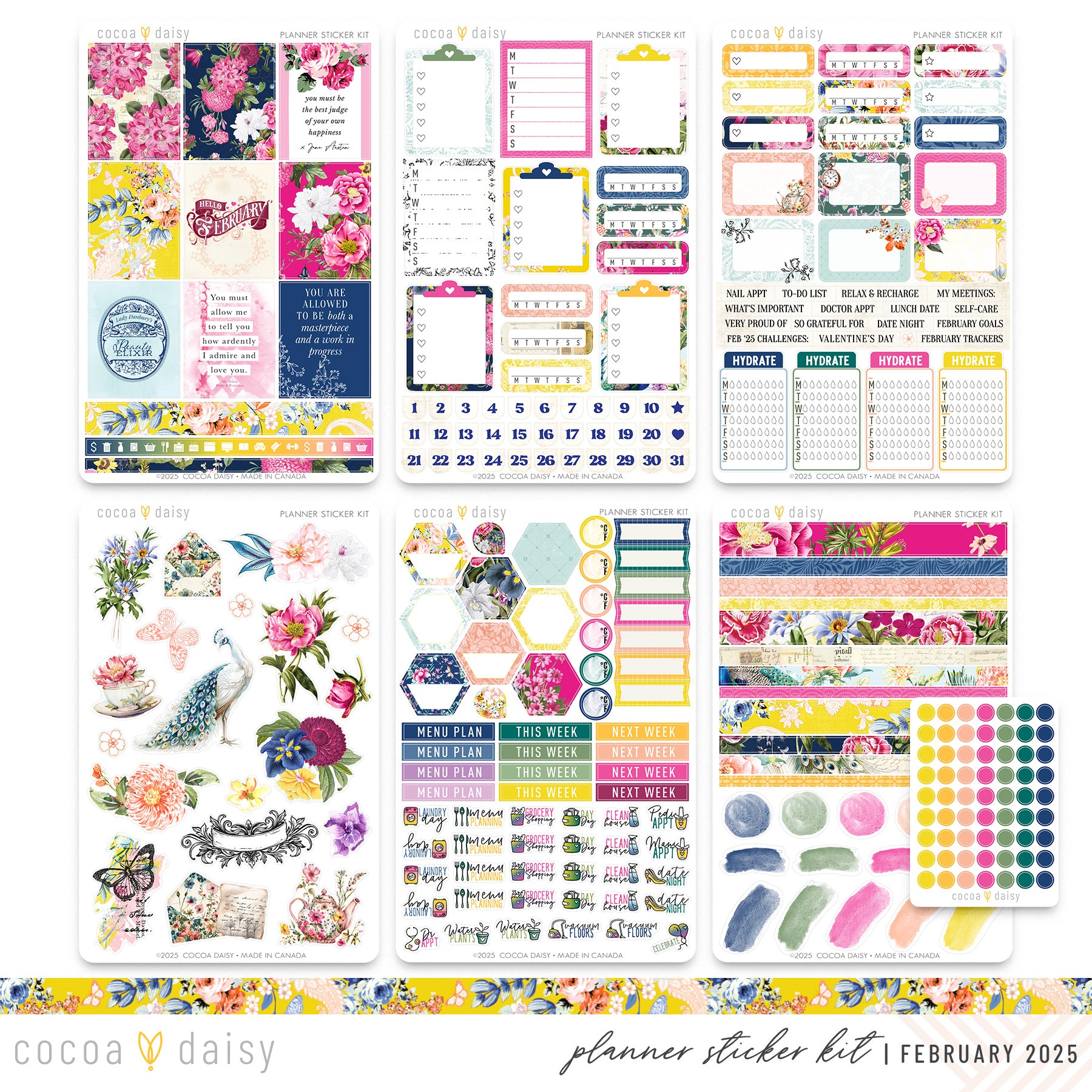 Penelope Planner Stickers - February 2025