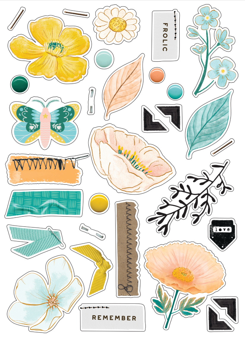 Flourish "Frolic & Remember" Large Floral PET stickers - May 2025