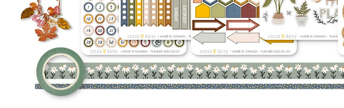 Home Sweet Home Daisy Floral Washi From Planner Add On Kit November 2023