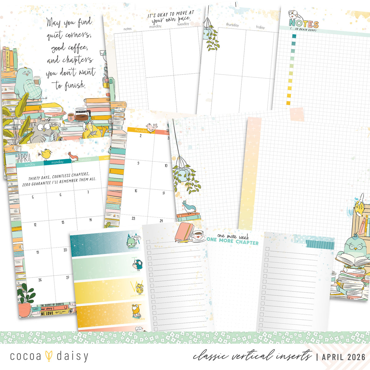 Notebook April Booked For Spring Inserts or notebook Only - Choose your size - April ...