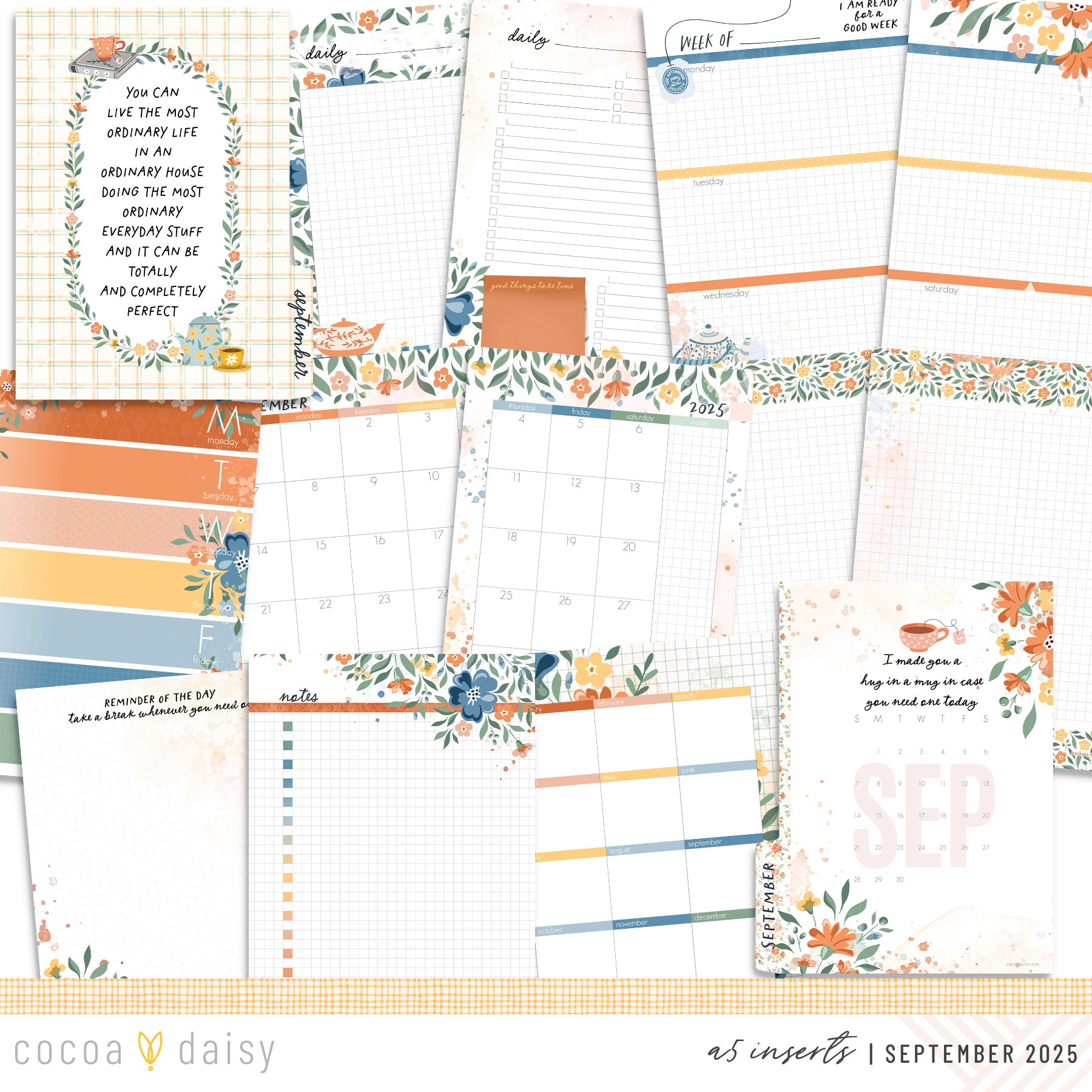 Chapters of September Inserts or notebook Only - Choose your size - September 2025