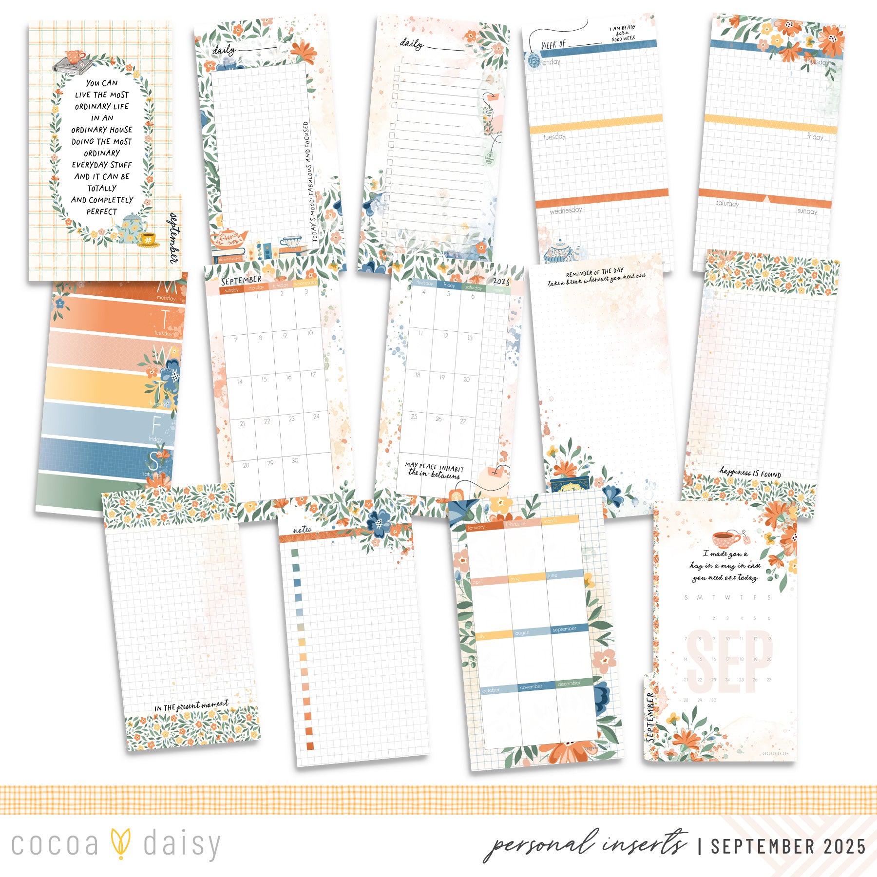 Chapters of September Inserts or notebook Only - Choose your size - September 2025