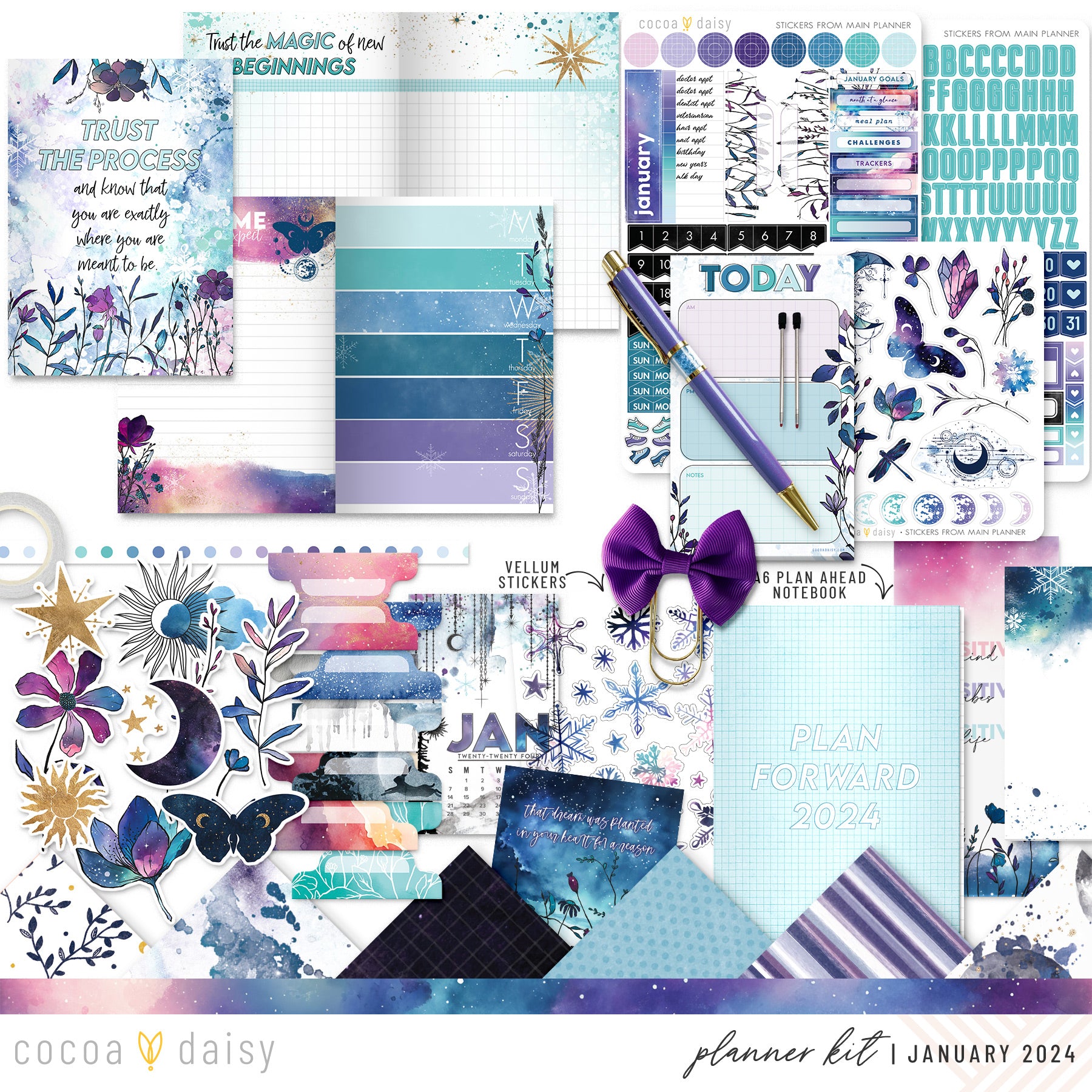 Silent Moon Planner Kit - Choose your insert January 2024