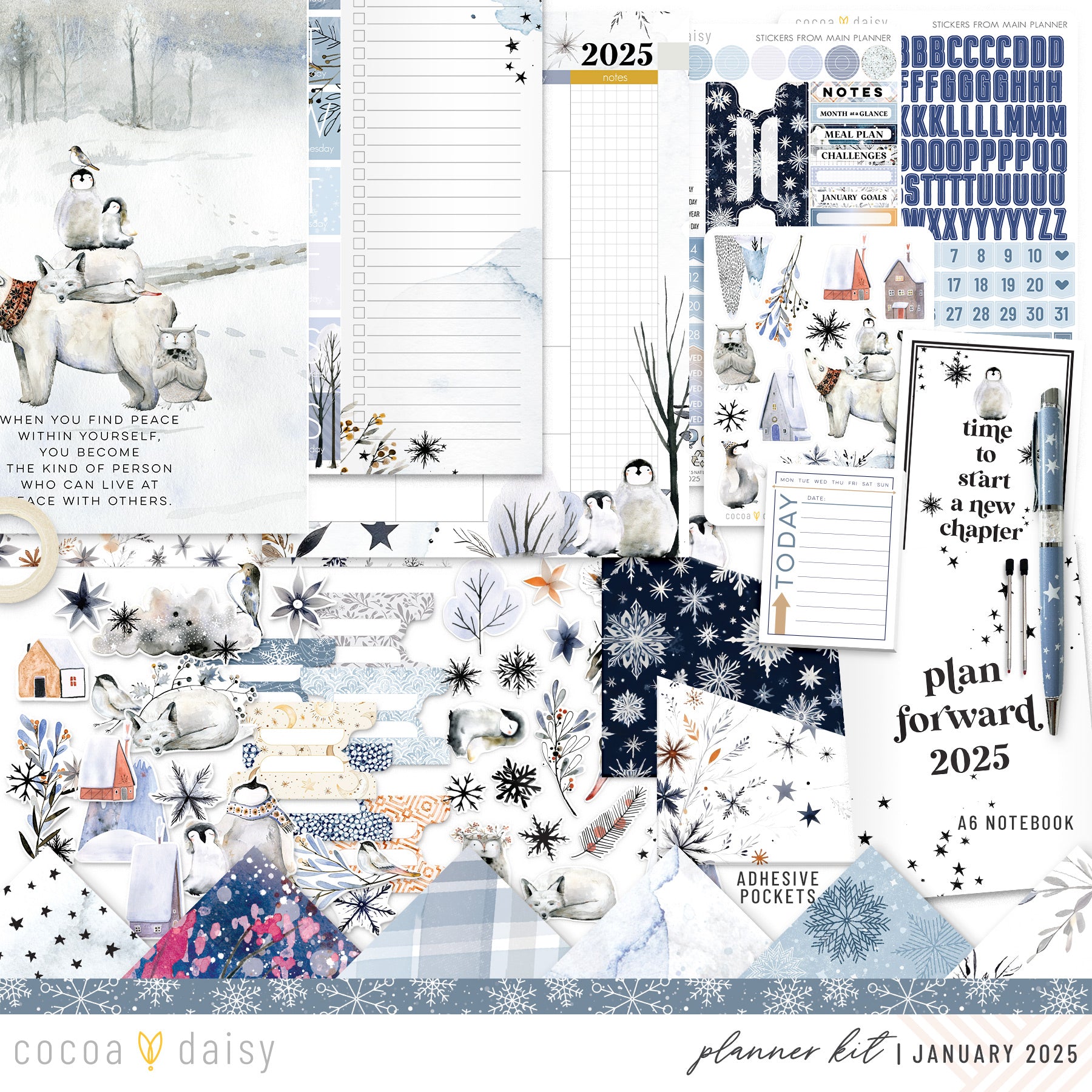 Nordic Nights Planner Kit - Choose your insert or notebook - January 2025