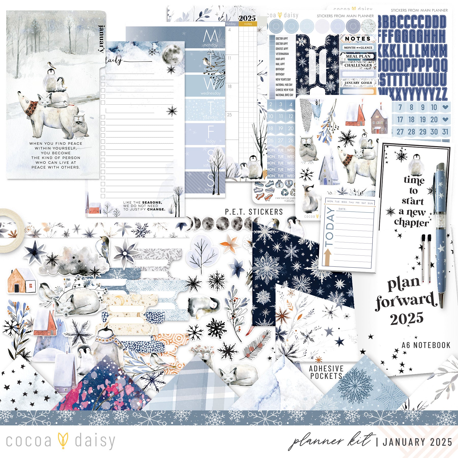 Nordic Nights Planner Kit - Choose your insert or notebook - January 2025