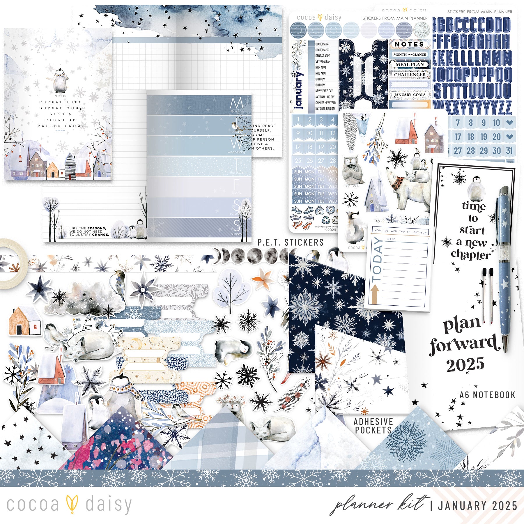 Nordic Nights Planner Kit - Choose your insert or notebook - January 2025