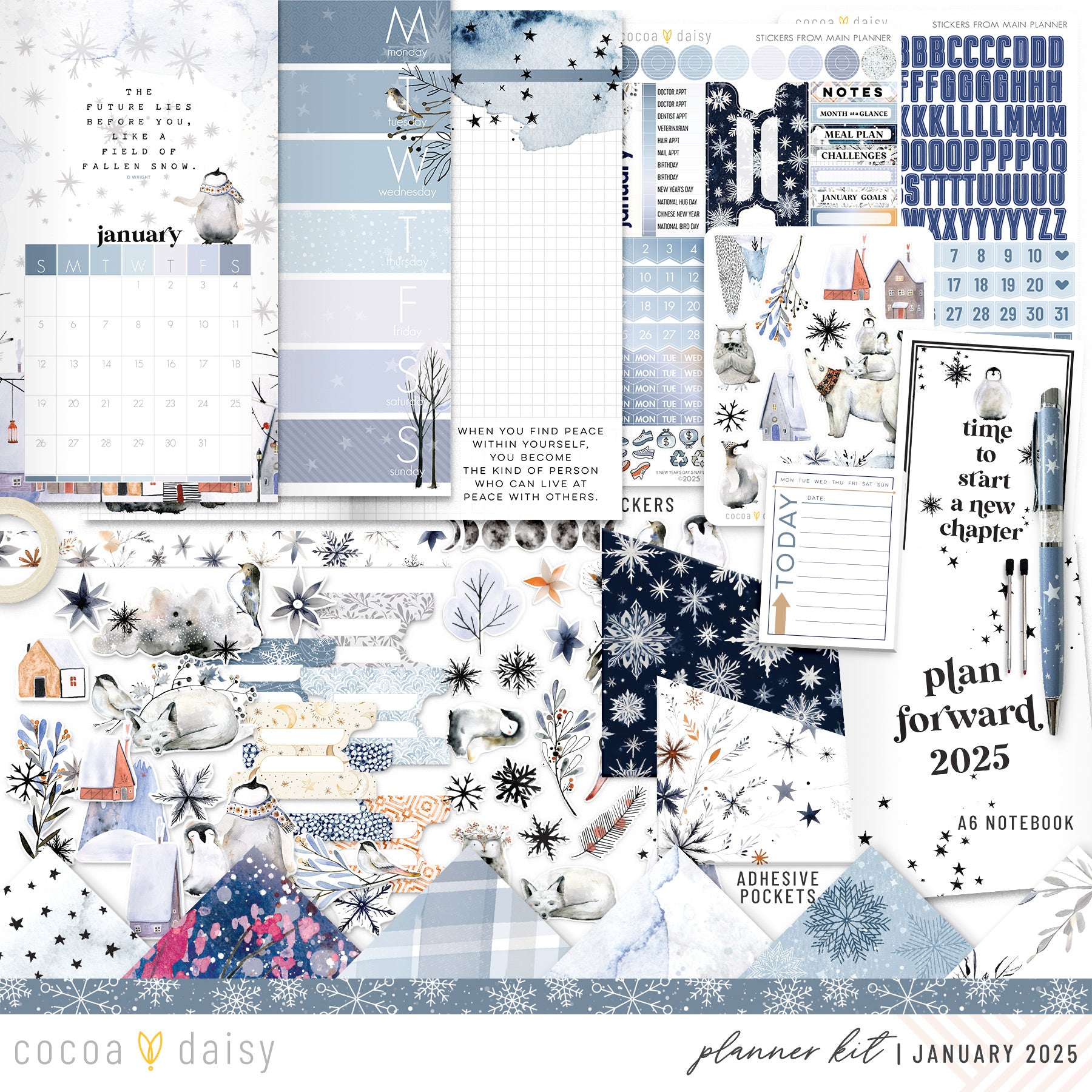 Nordic Nights Planner Kit - Choose your insert or notebook - January 2025