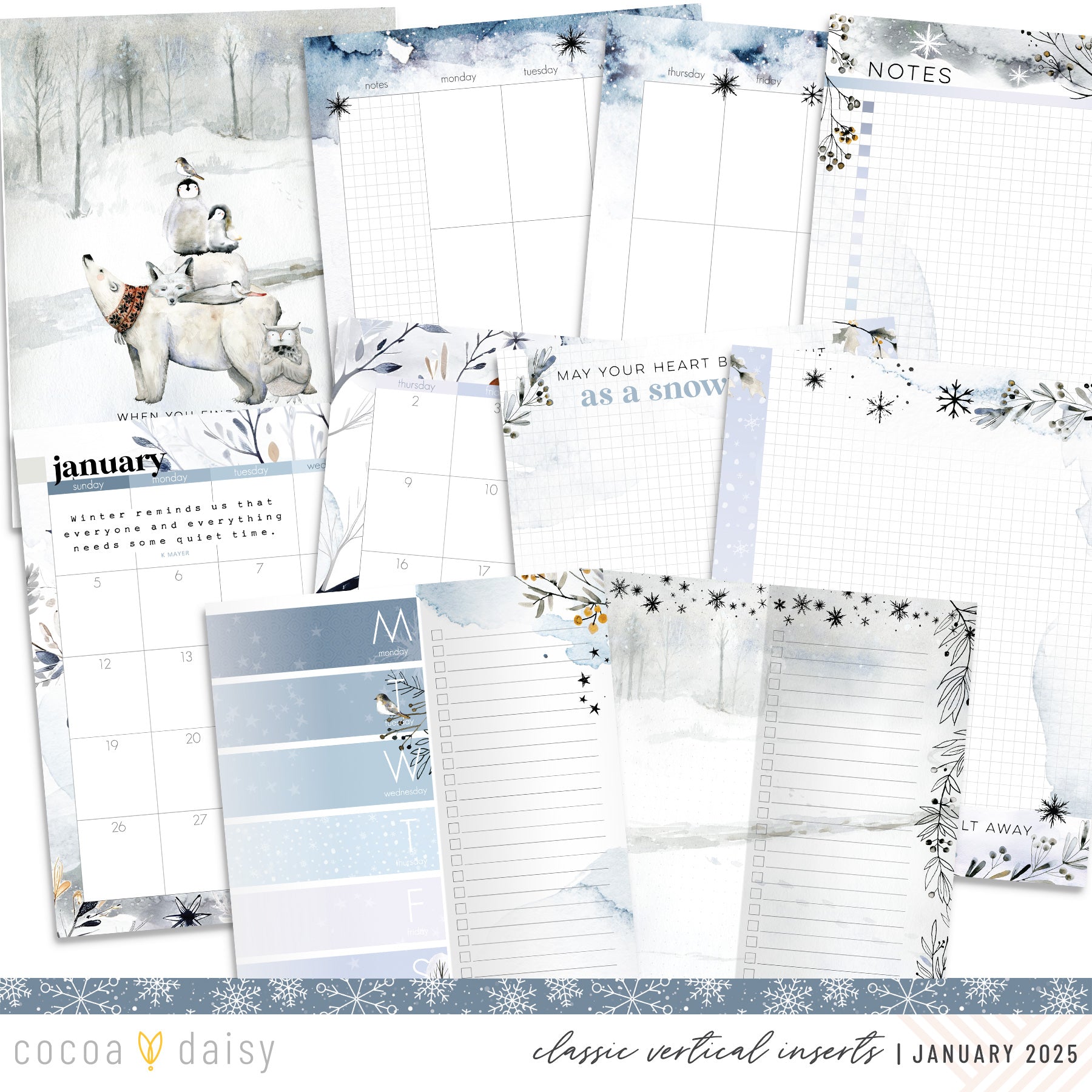 Nordic Nights Inserts or notebook Only - Choose your size - January 2025