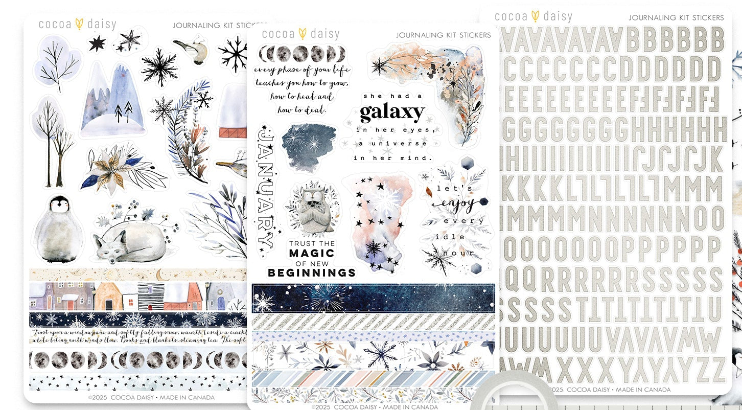 Nordic Nights Vellum Journaling Sticker Kit ONLY - January 2025