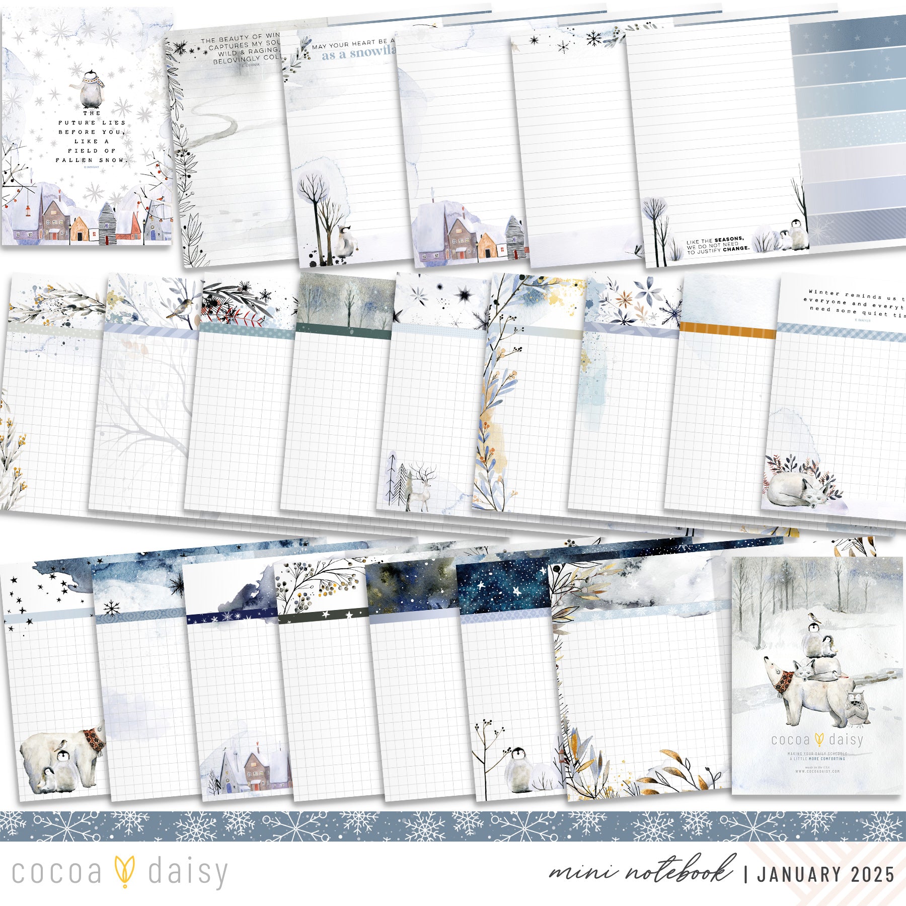 Nordic Nights Inserts or notebook Only - Choose your size - January 2025