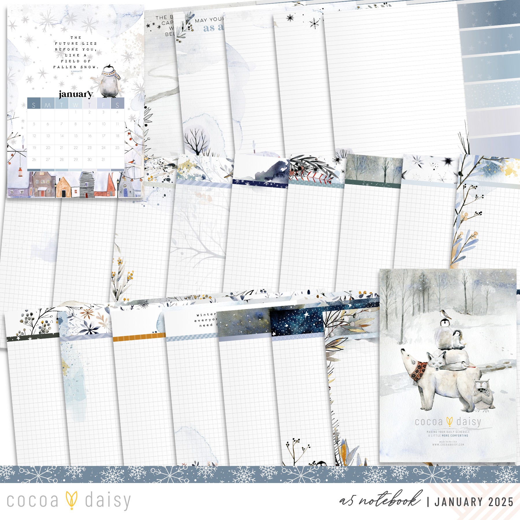 Nordic Nights Inserts or notebook Only - Choose your size - January 2025