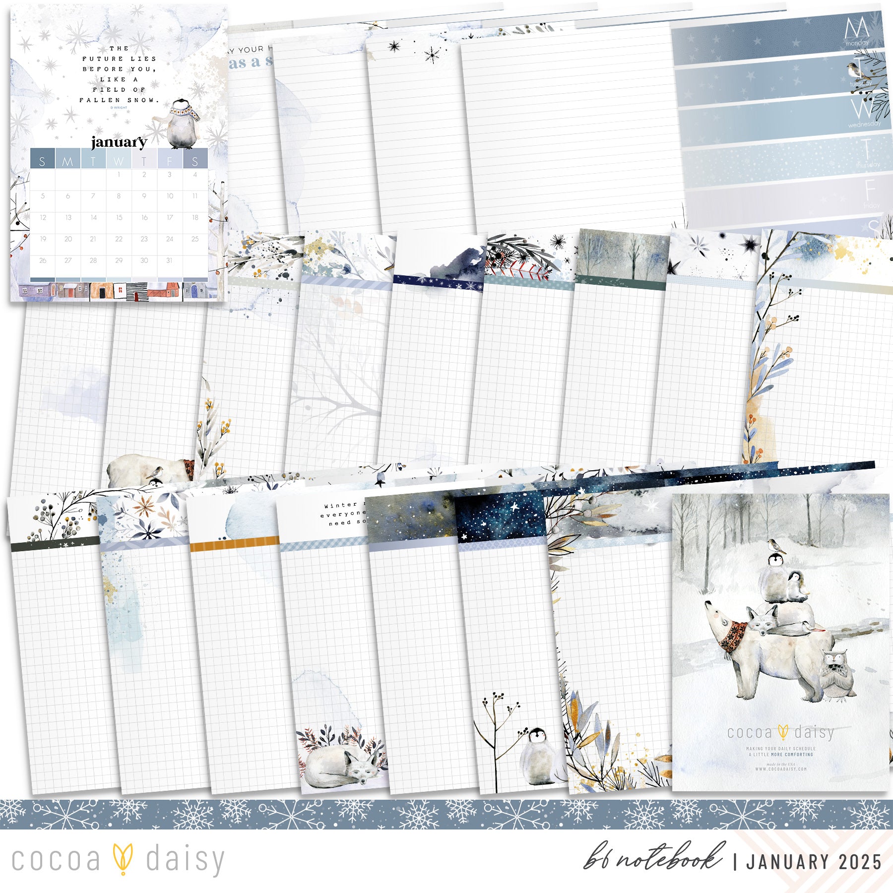 Nordic Nights Inserts or notebook Only - Choose your size - January 2025