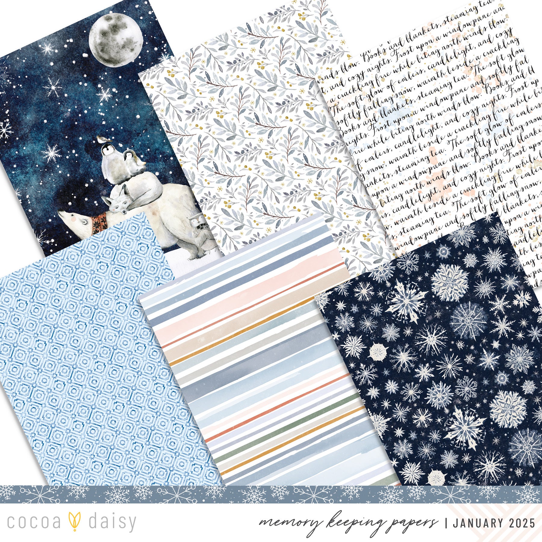 Nordic Nights Scrapbooking Kit - Choose Your Add On - January 2025