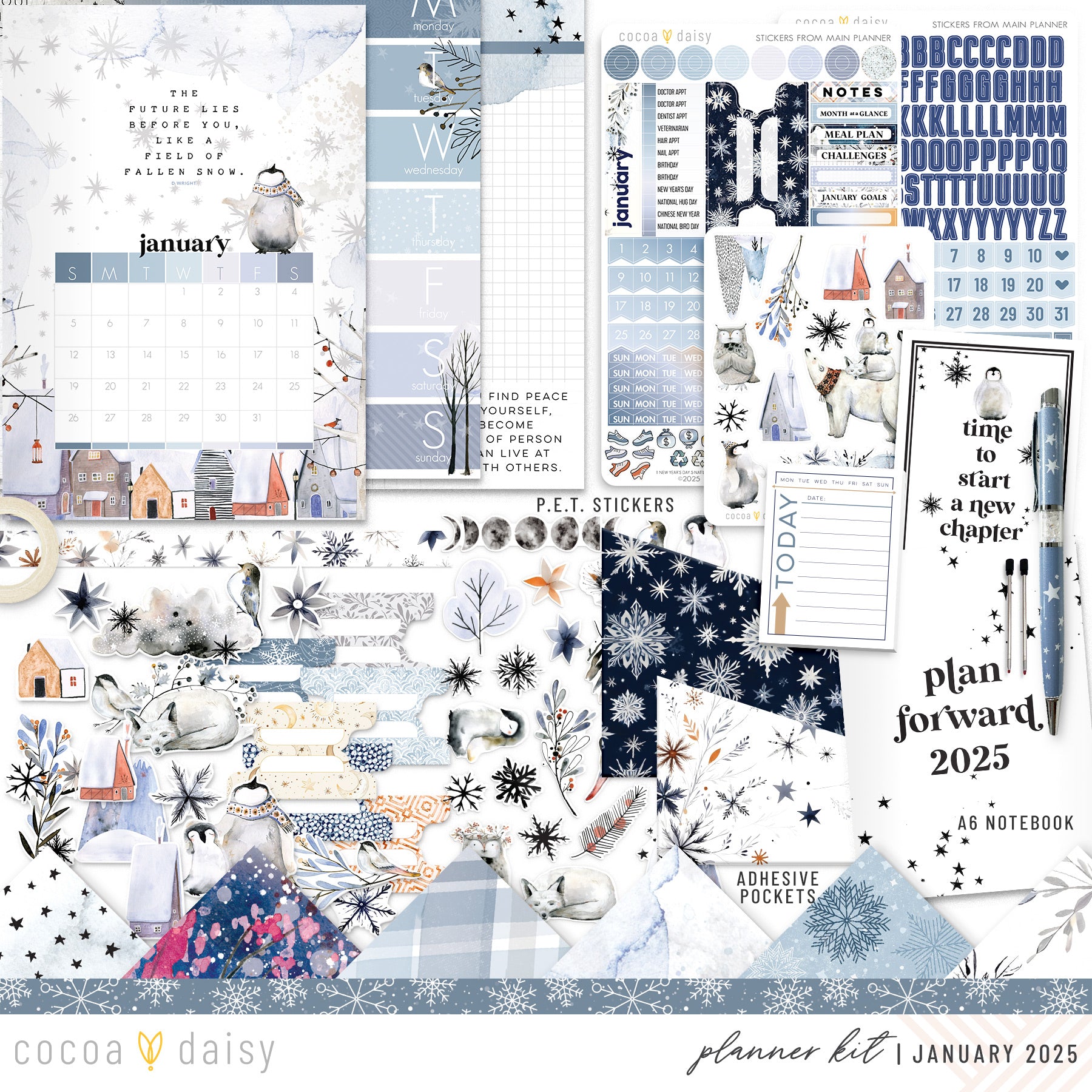 Nordic Nights Planner Kit - Choose your insert or notebook - January 2025