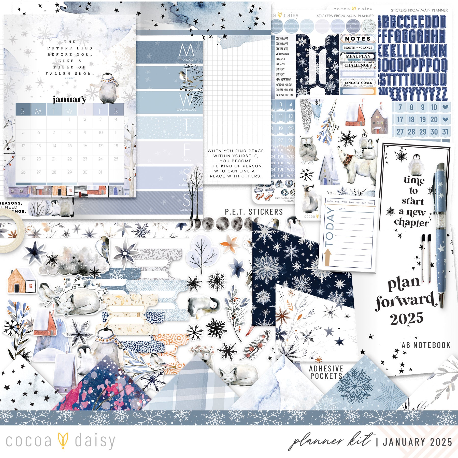 Nordic Nights Planner Kit - Choose your insert or notebook - January 2025