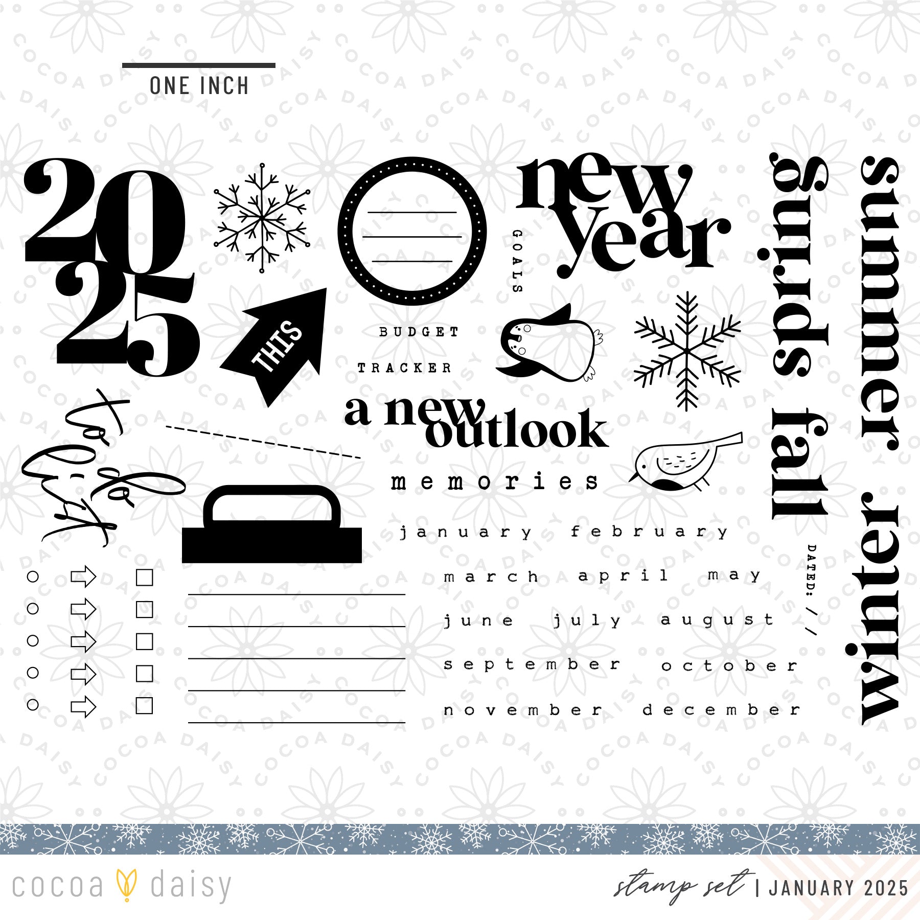 Nordic Nights  4x6 "A New Outlook" Stamp Set January 2025