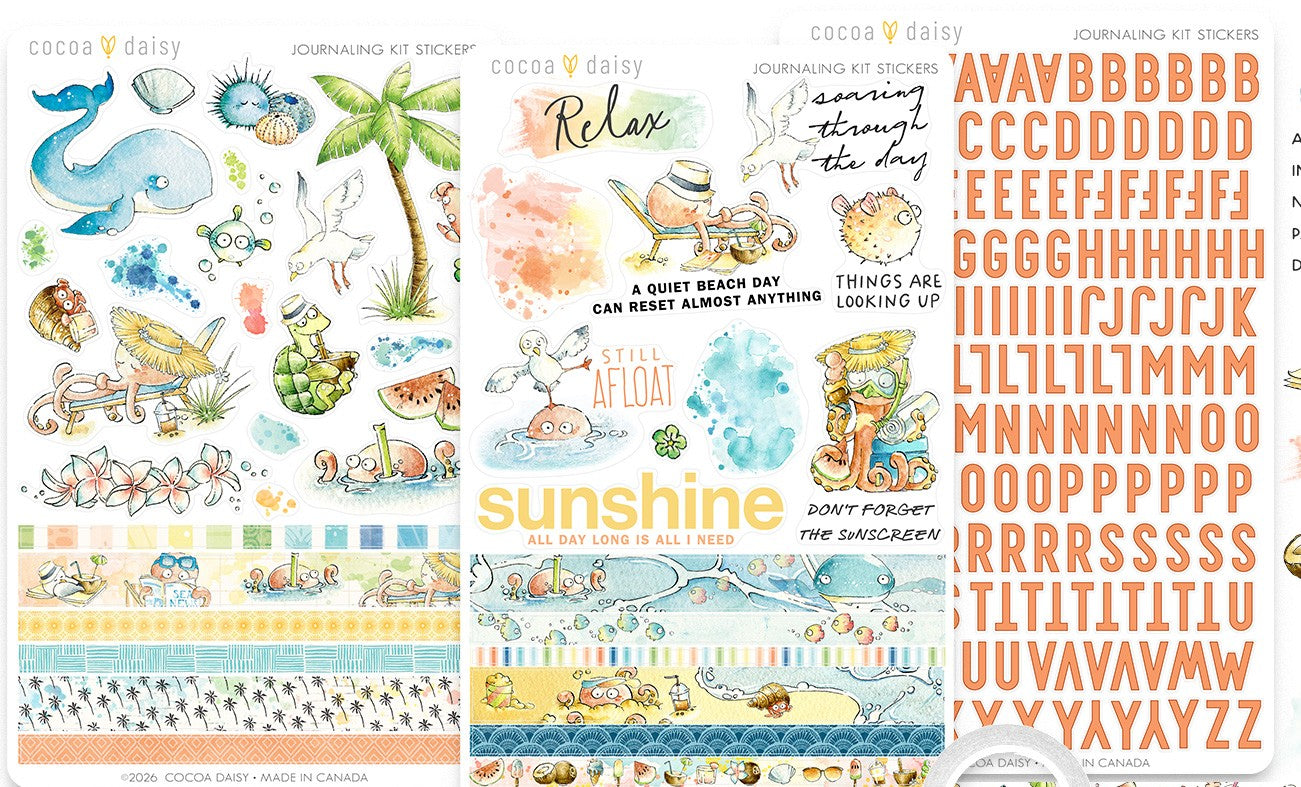 Coconut Cove Journaling Sticker Kit ONLY - July 2026