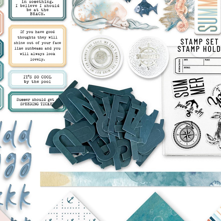 Into The Blue Large Navy Alpha Die Cuts - July 2024