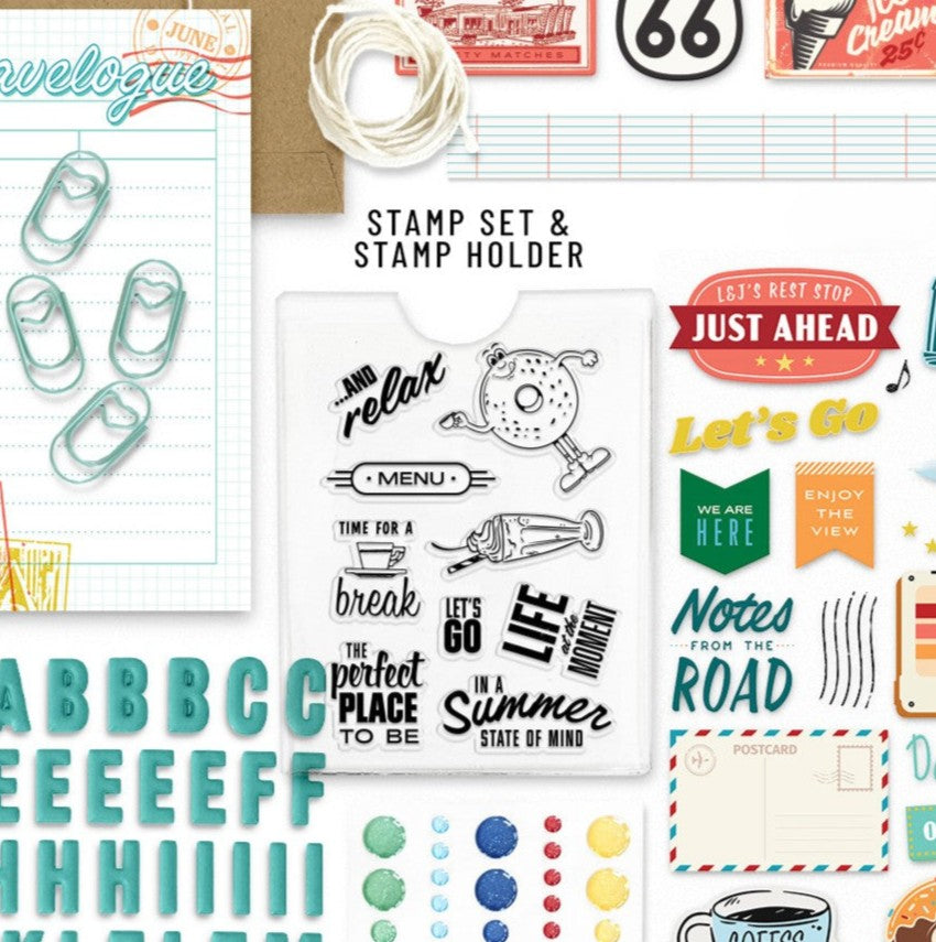 Let's Go "Retro Diner" 3x4 Scrapbooking Kit Stamp - June 2024