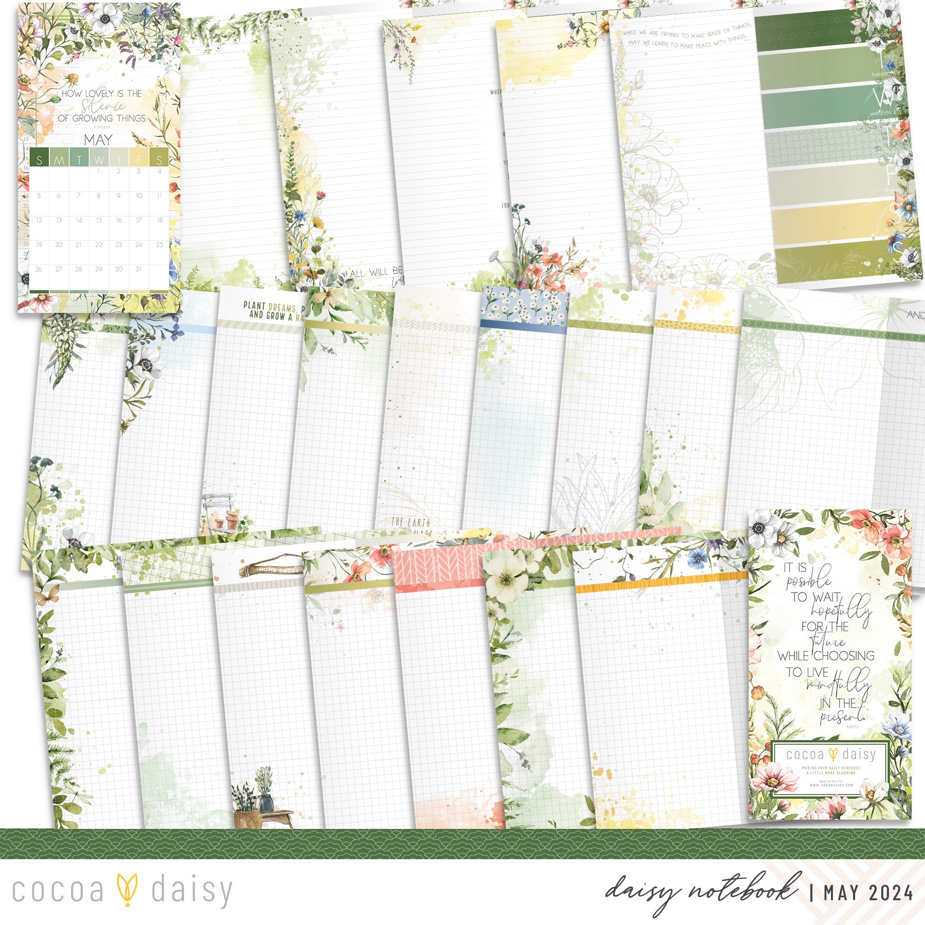 From The Garden Inserts or notebook Only - Choose your size May 2024