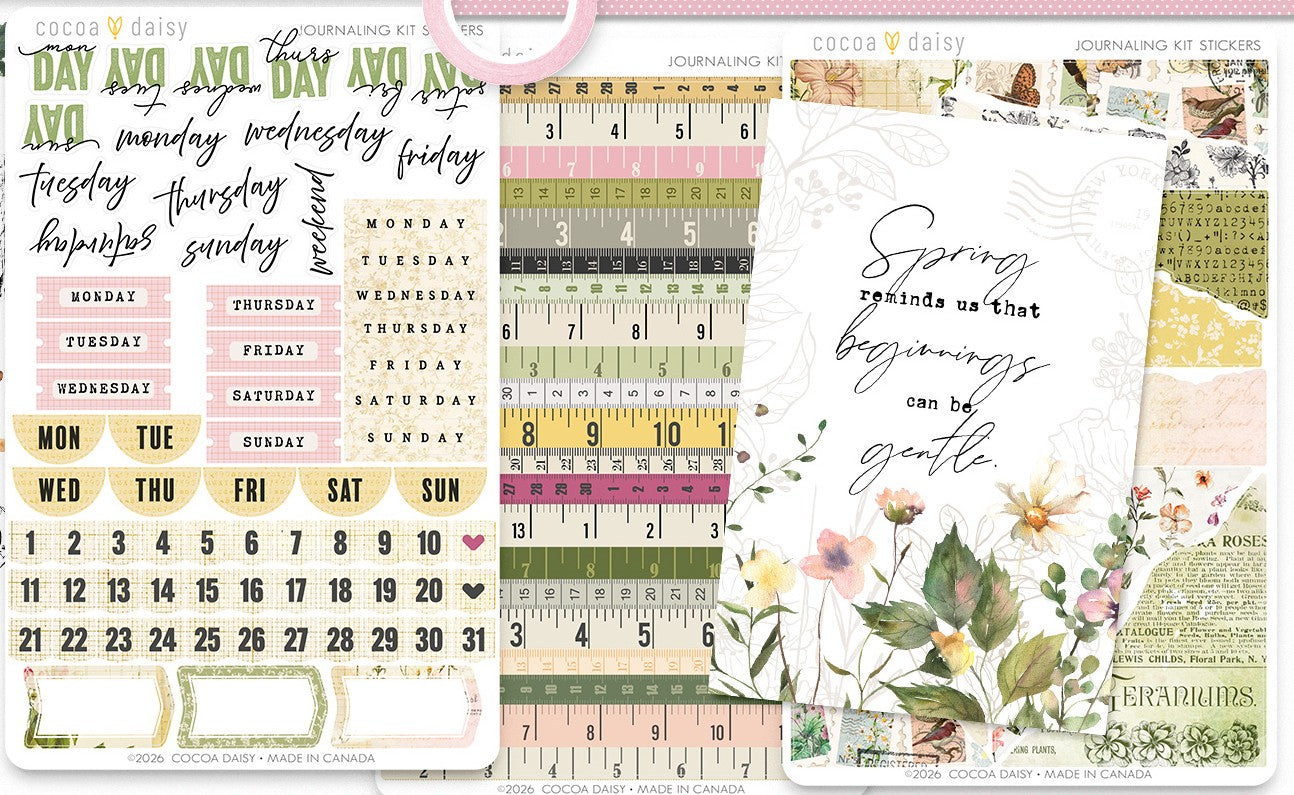 Field Notes & Florals Journaling Sticker Kit ONLY - May 2026