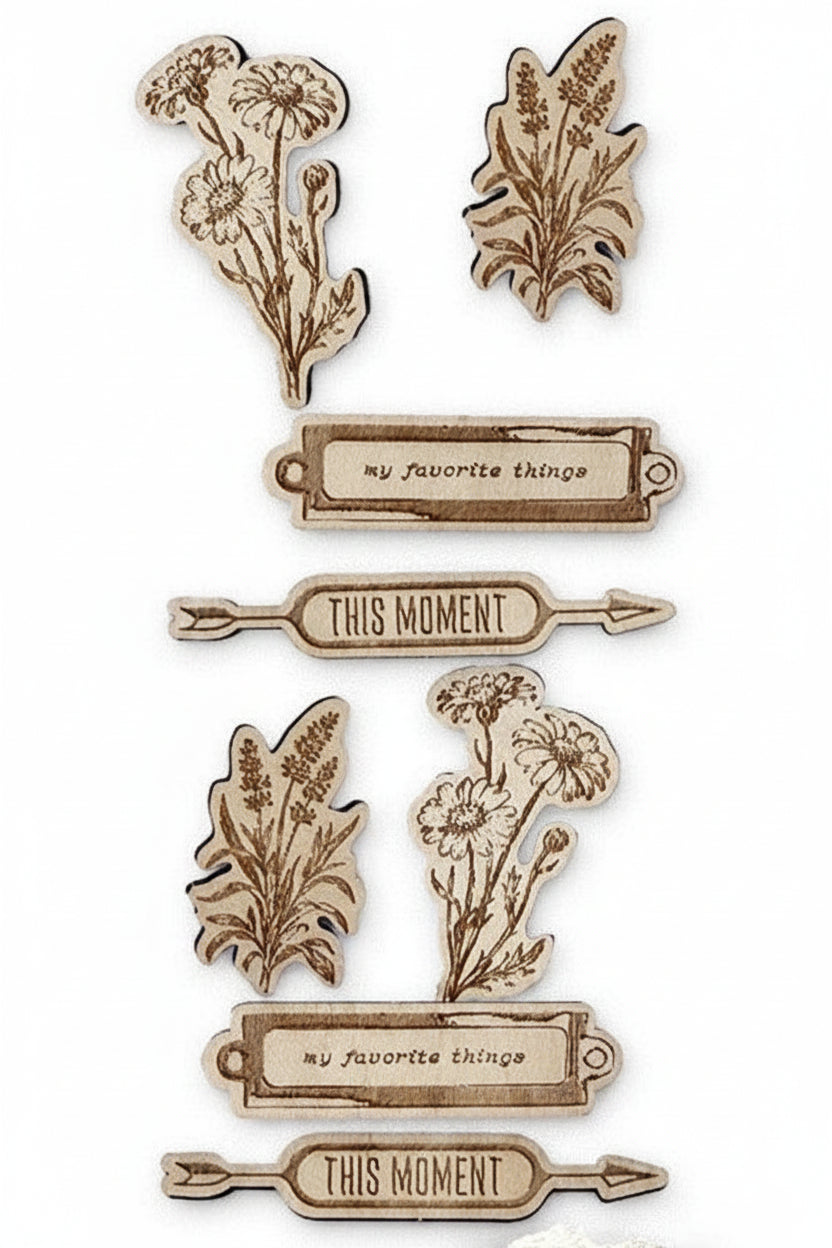 Field Notes & Florals Etched Wooden Die Cuts - May 2026