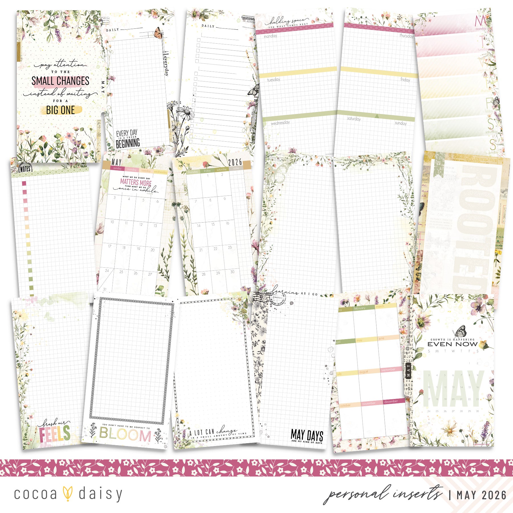 Insert or Notebook Only Subscription - Choose your size - 1 month