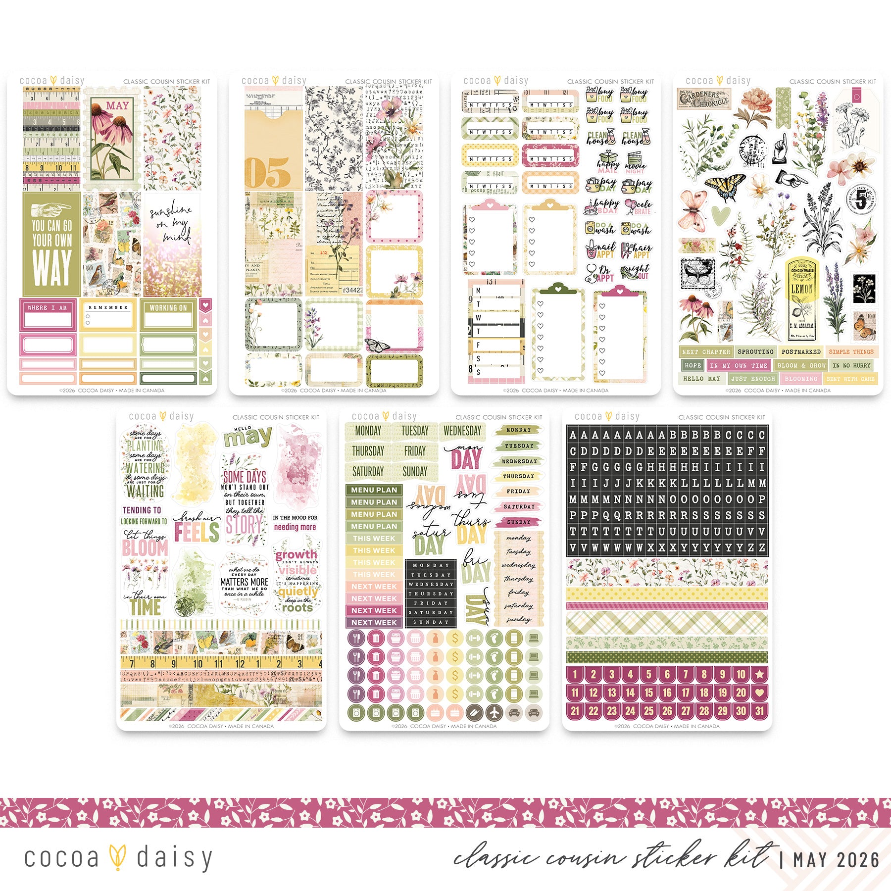 Classic Cousin Sticker Kit Subscription - 1 month