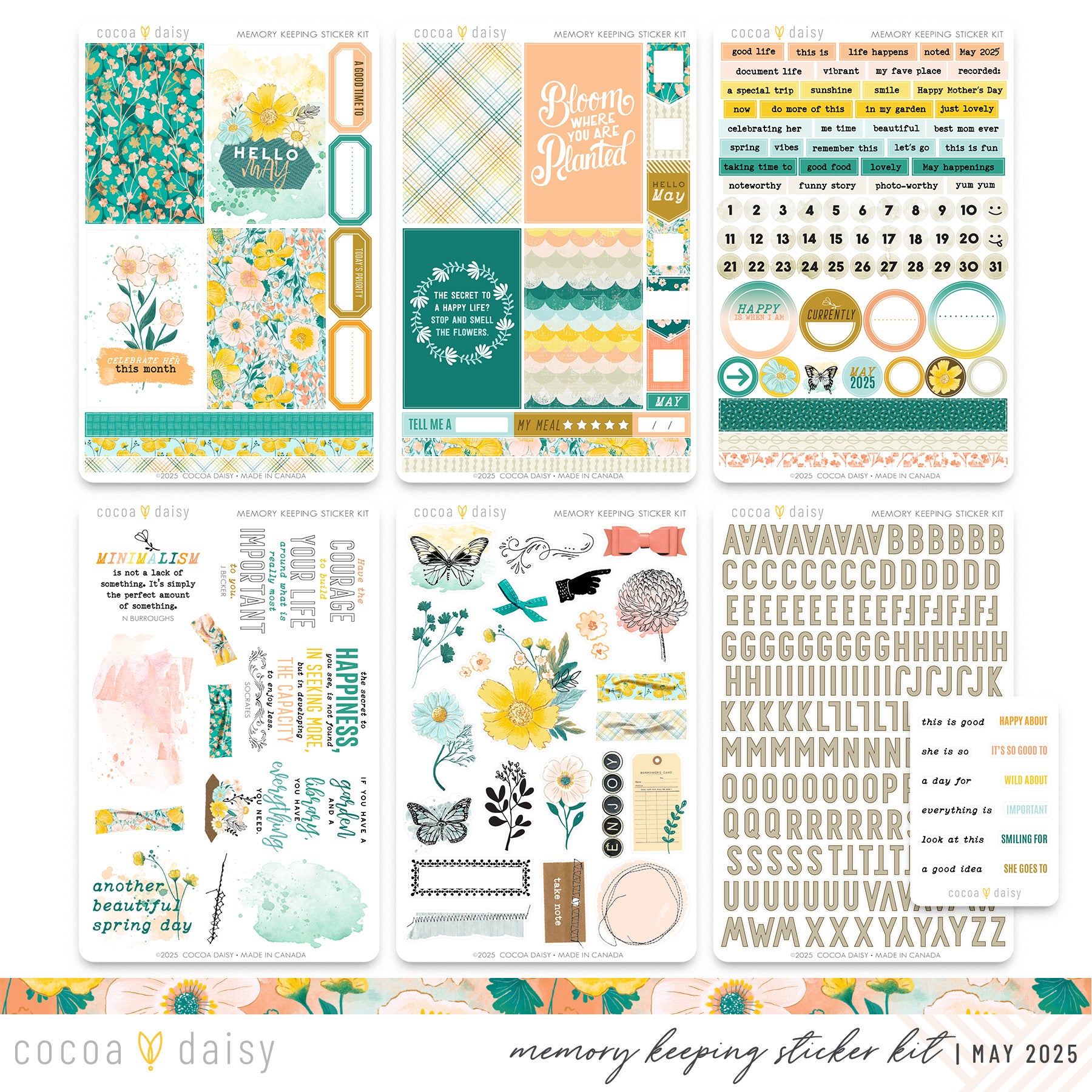 Flourish Memory Keeping Sticker Kit - May 2025 – Cocoa Daisy