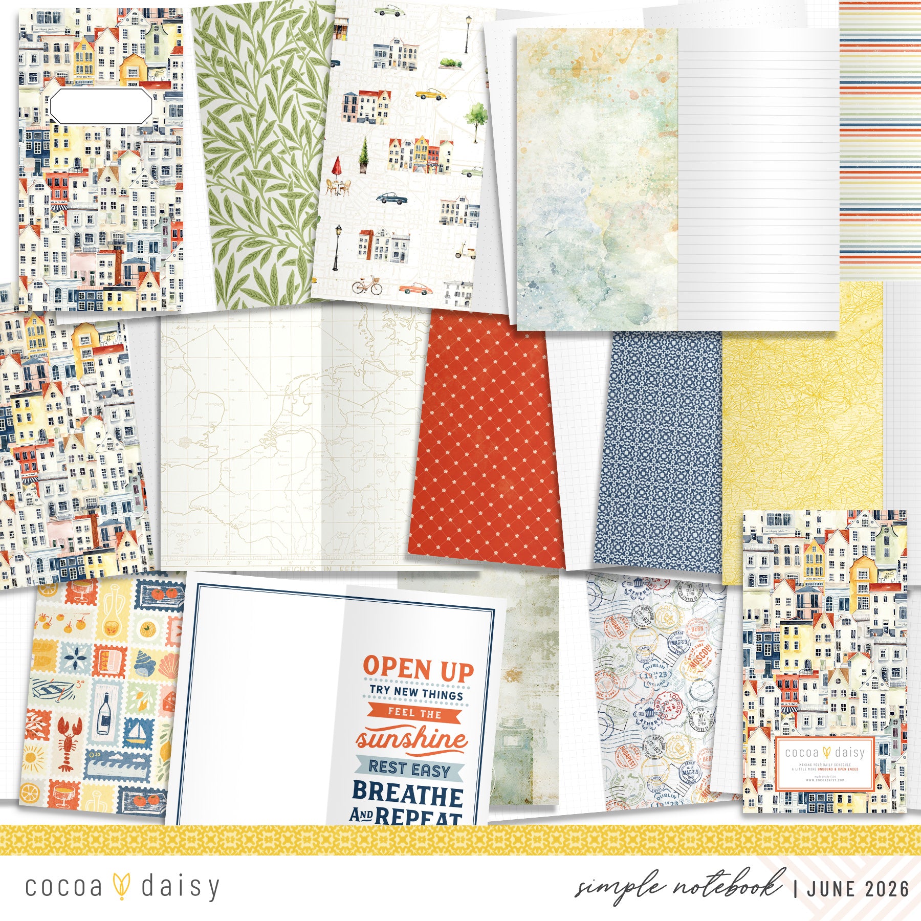 Summer Avenue SimpleDaisy Notebook - June 2026