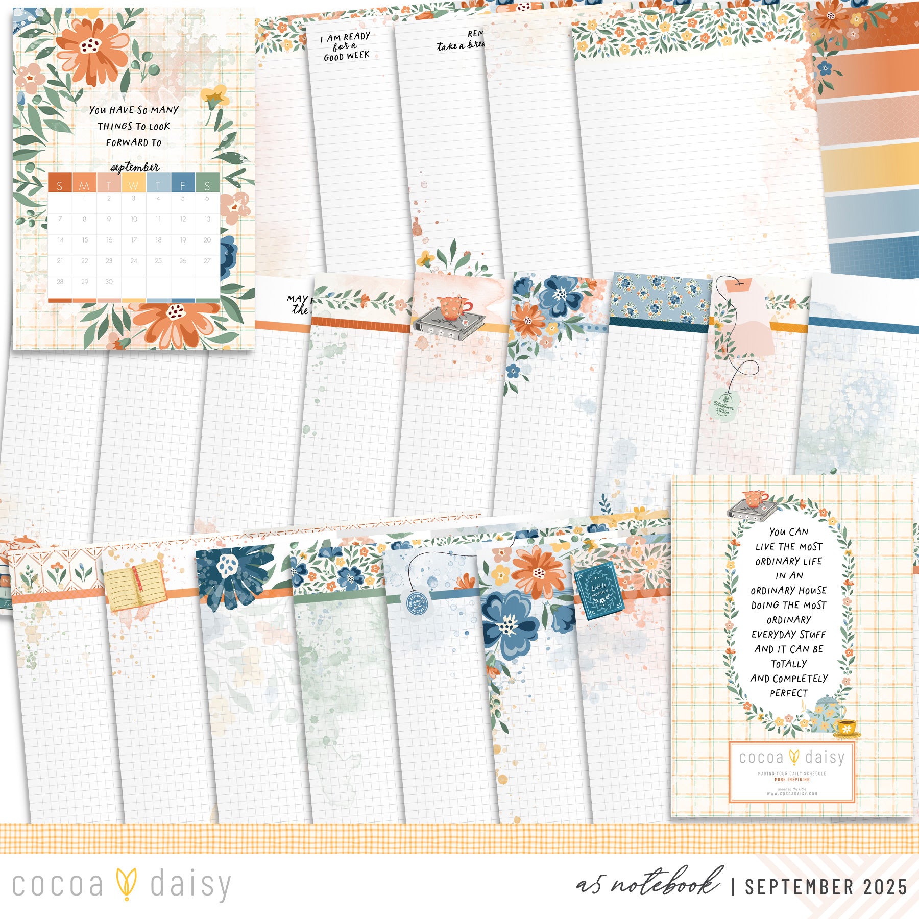 Chapters of September Inserts or notebook Only - Choose your size - September 2025
