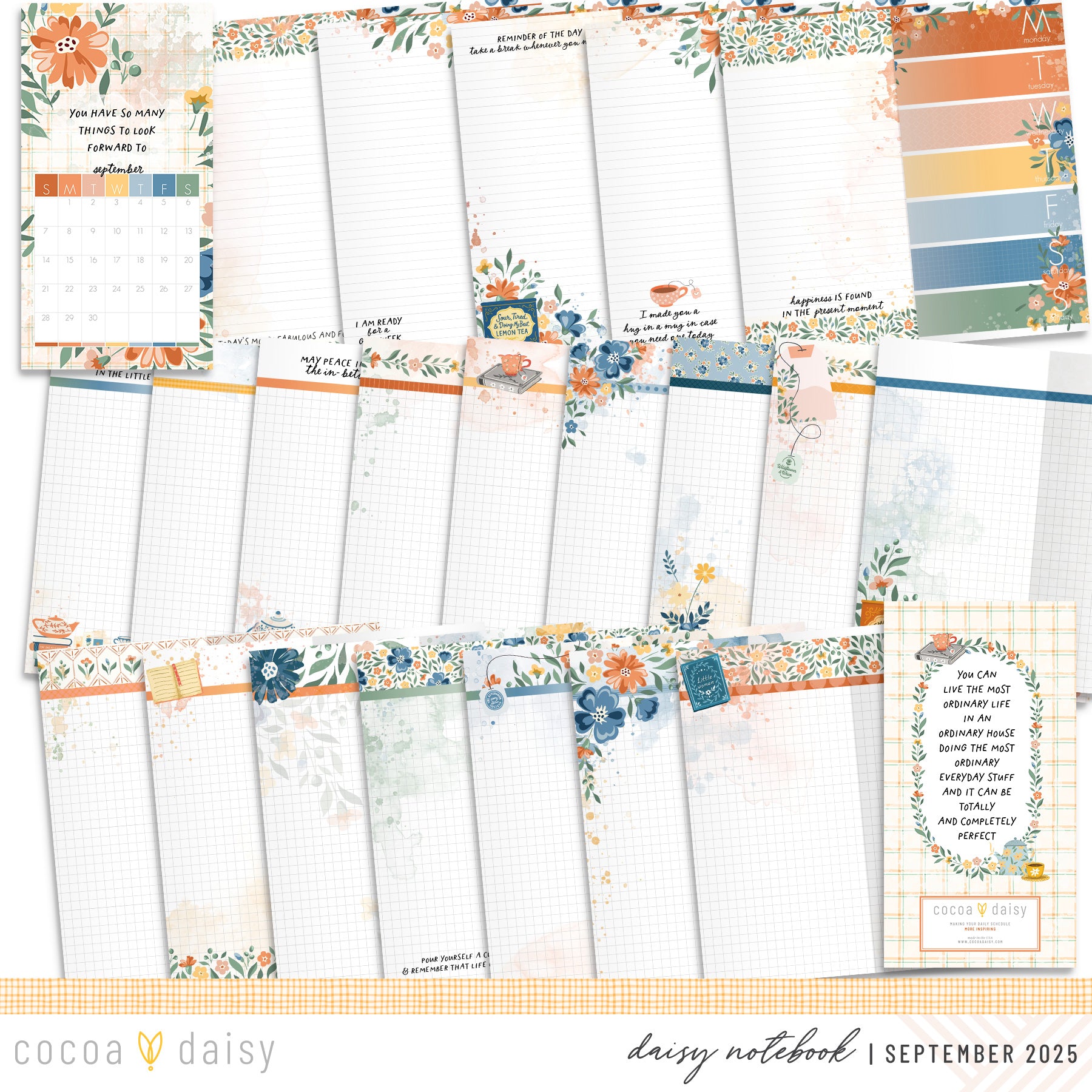 Chapters of September Inserts or notebook Only - Choose your size - September 2025