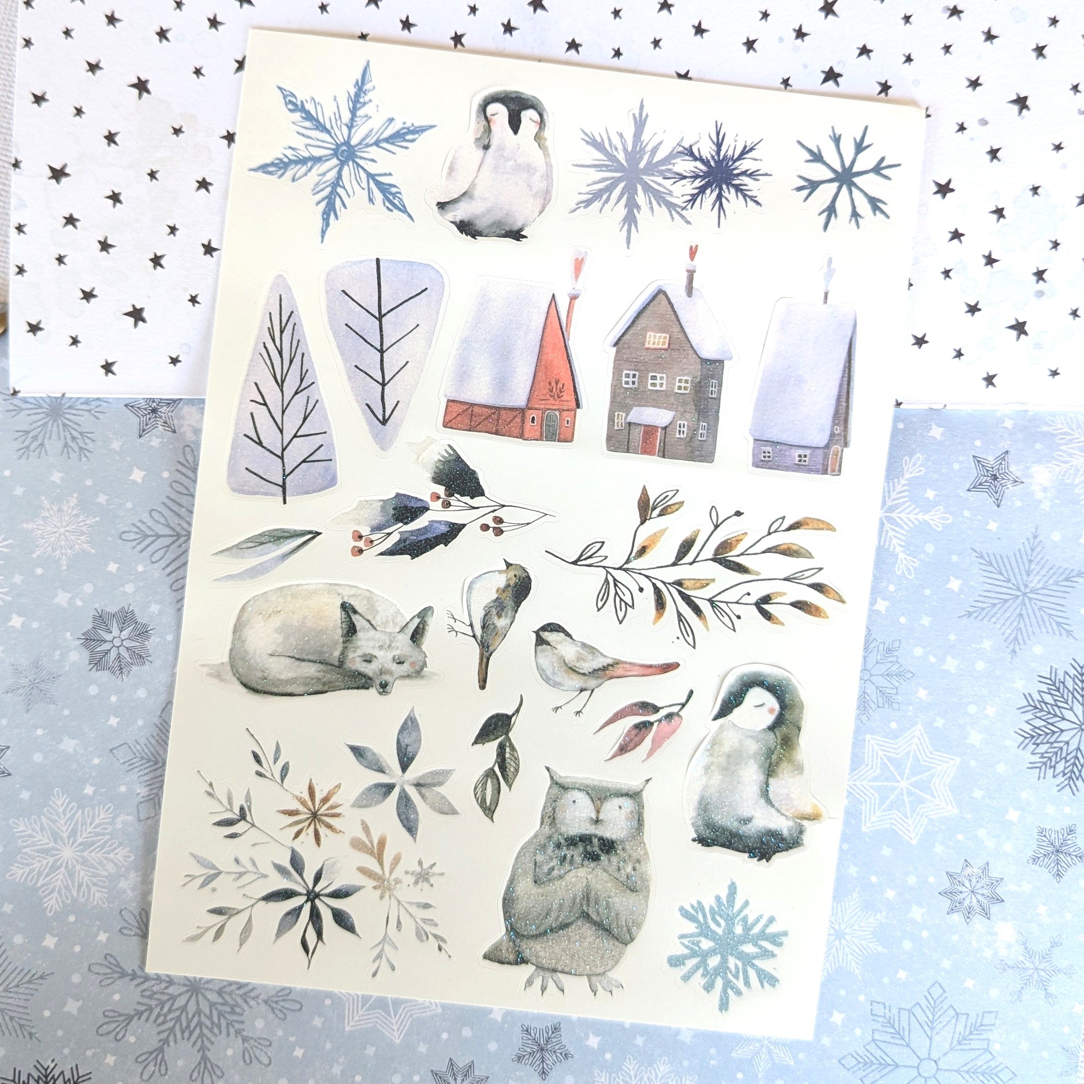 Nordic Nights Stationery Kit Glitter Stickers - January 2025