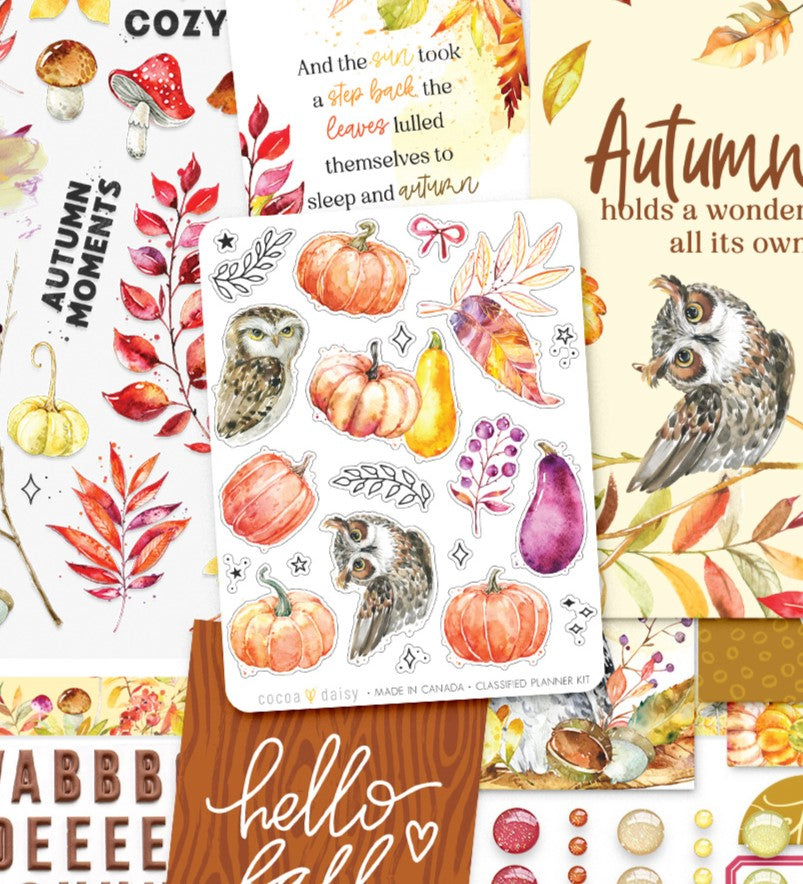 Autumn Whispers "Owl" Sticker Sheet from the Classified Planner