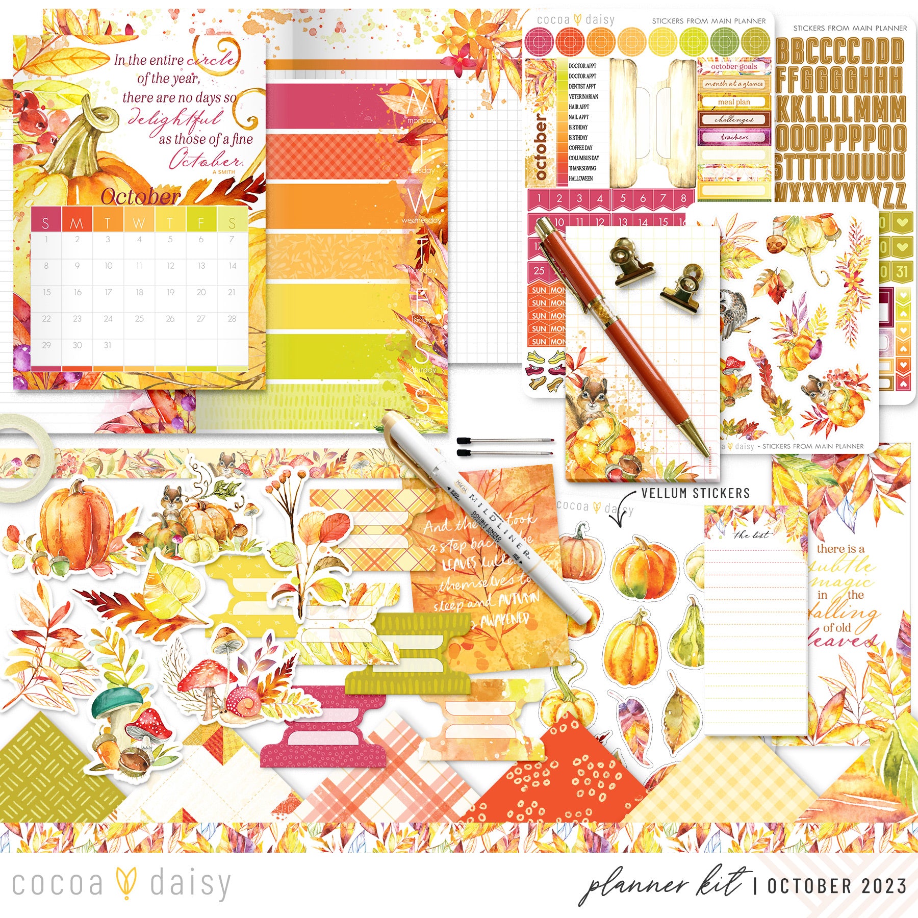 Autumn Whispers Planner Kit - Choose your insert October 2023