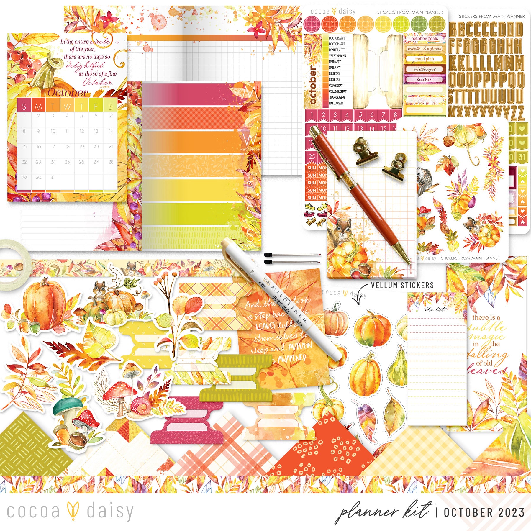 Autumn Whispers Planner Kit - Choose your insert October 2023