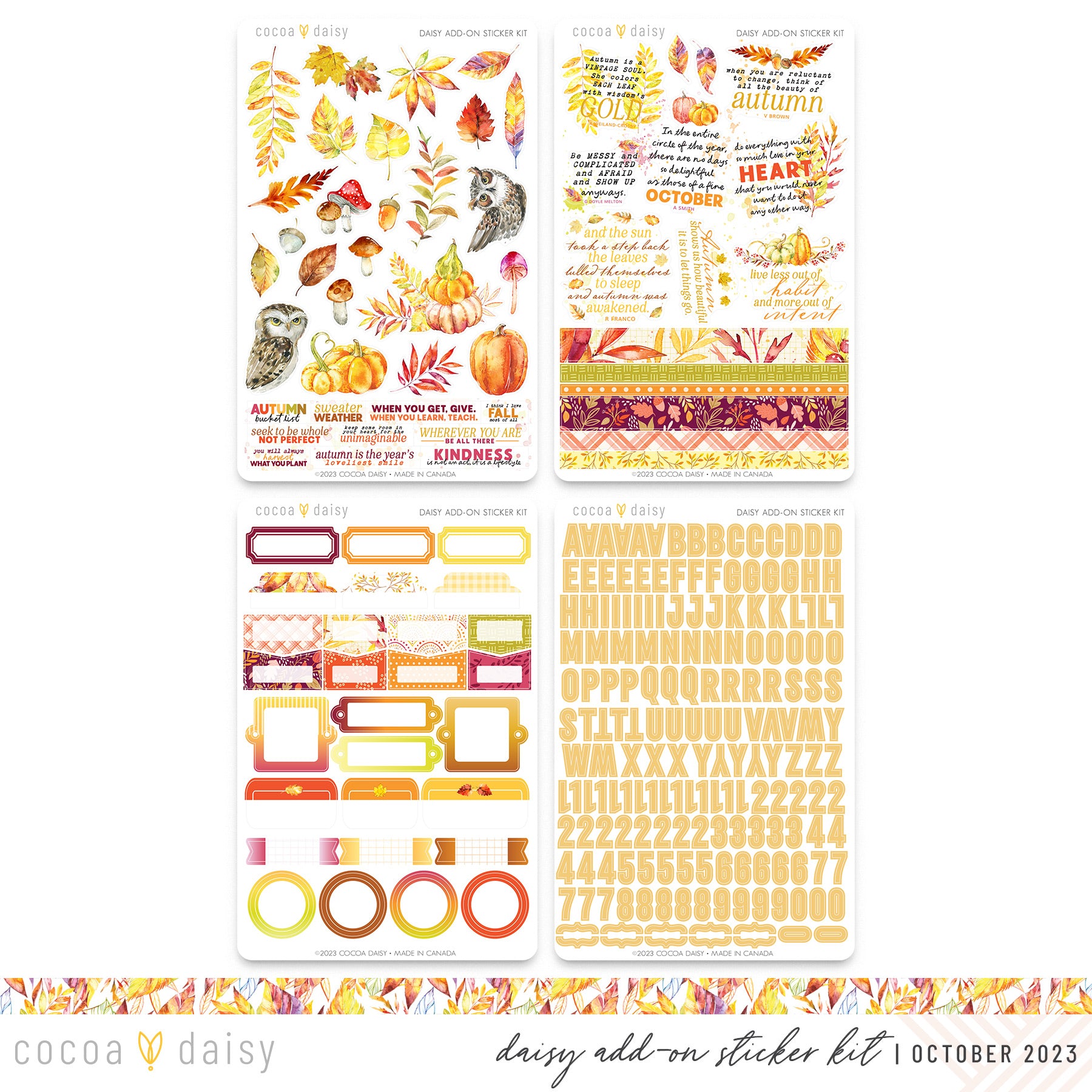 Autumn Whispers Daisy Add On Sticker Kit October 2023