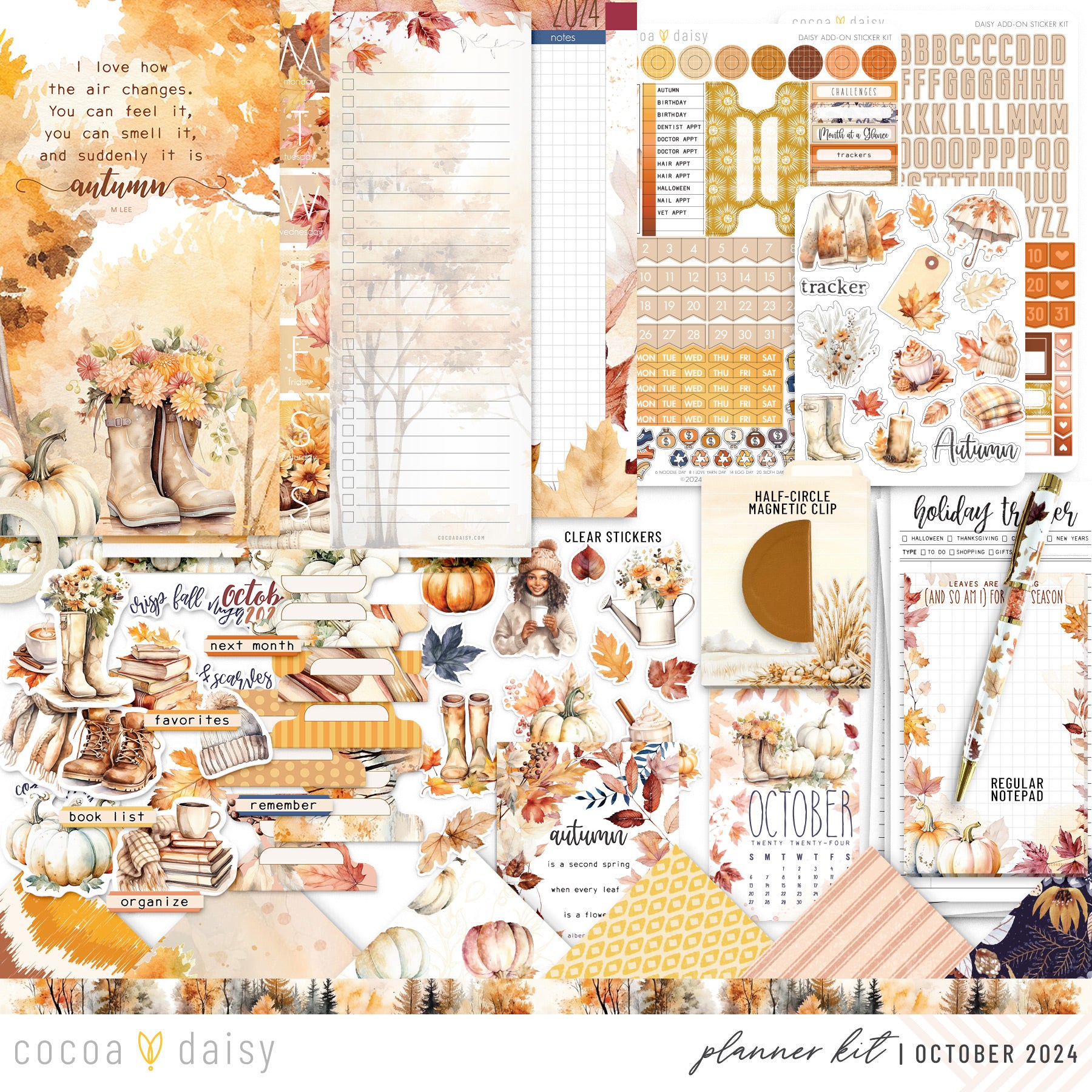 Cozy Season Planner Kit - Choose your insert or notebook October 2024