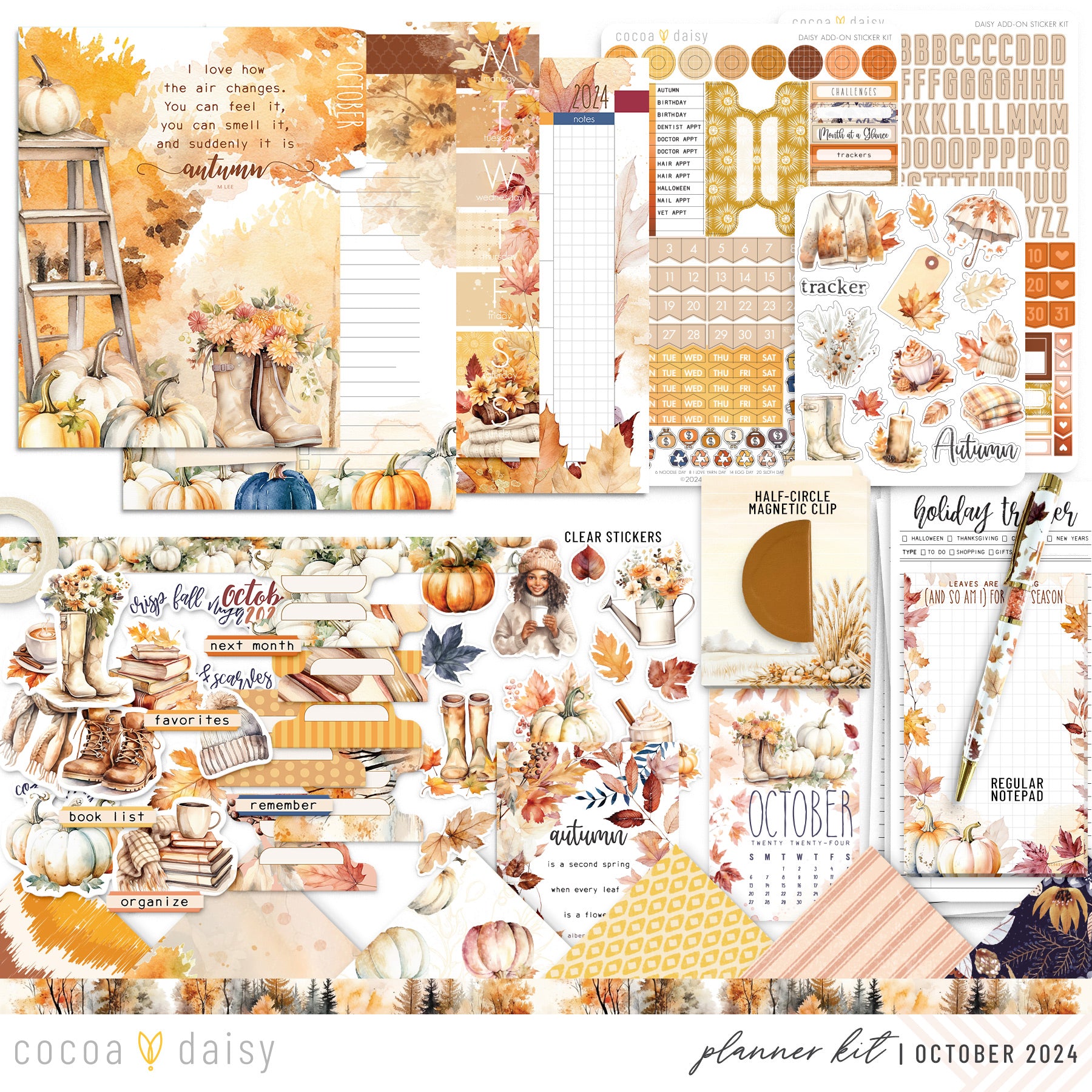 Cozy Season Planner Kit - Choose your insert or notebook October 2024