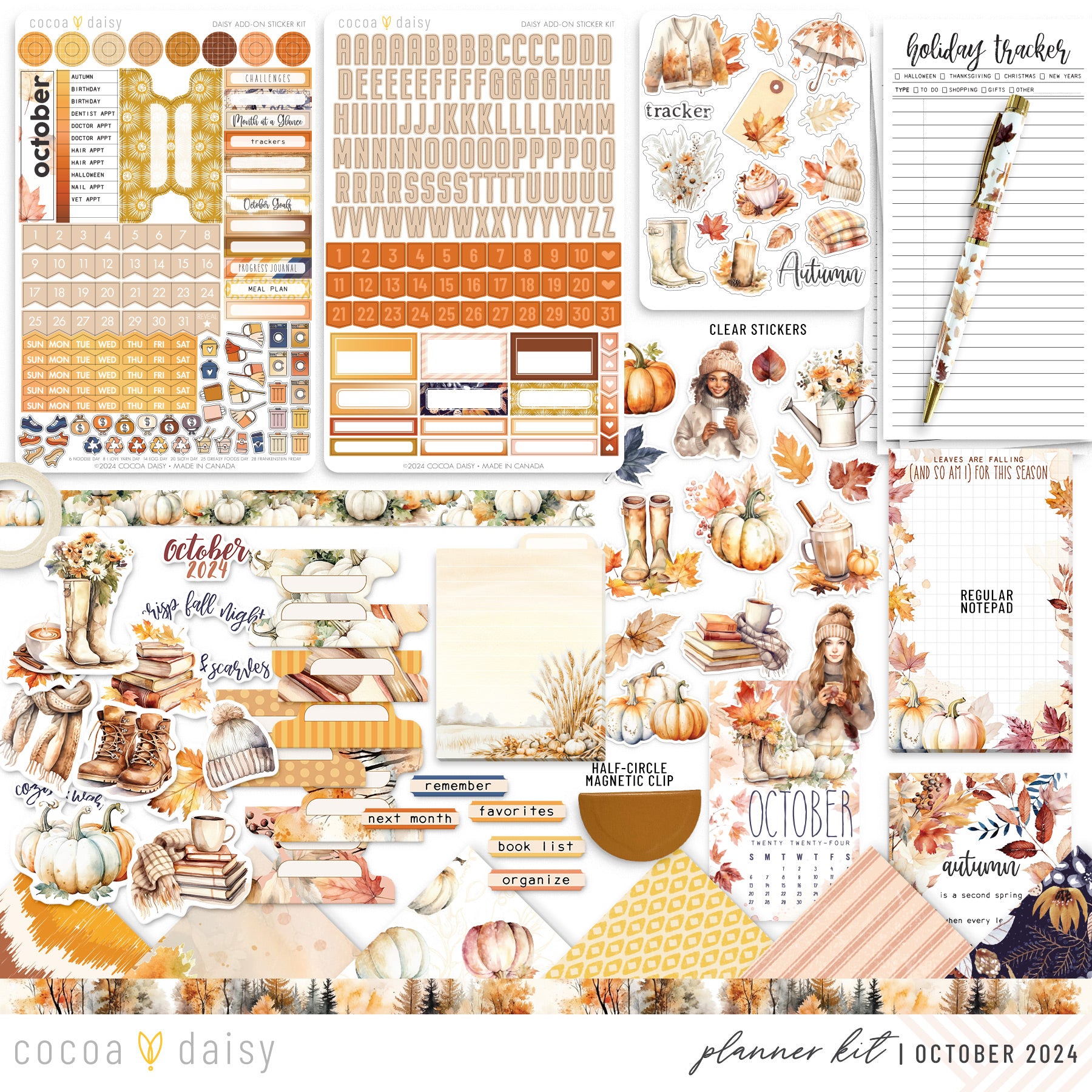 Cozy Season Planner Kit - NO INSERTS October 2024