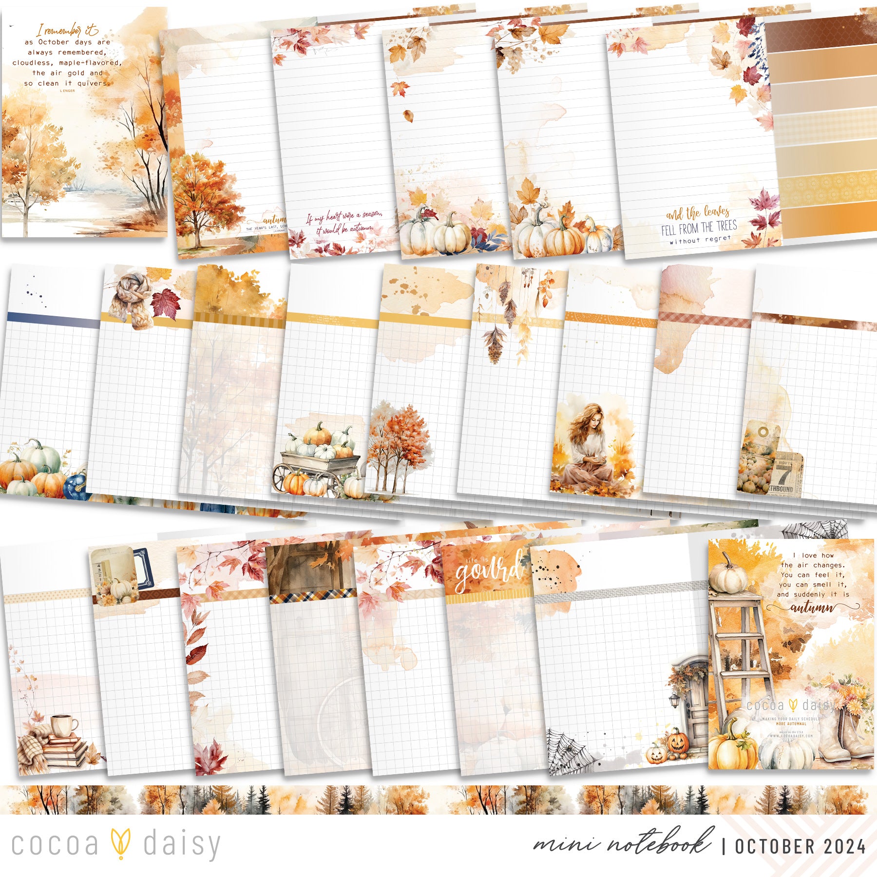 Cozy Season Inserts or notebook Only - Choose your size October 2024