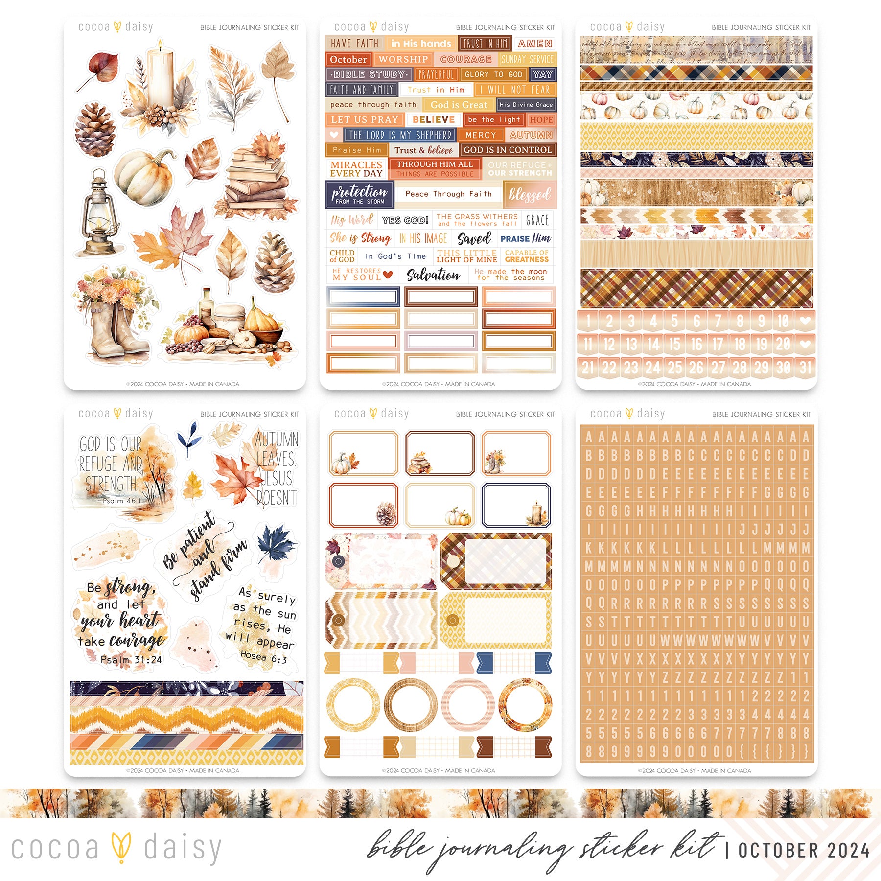 Cozy Season Bible Journaling Sticker Kit October 2024