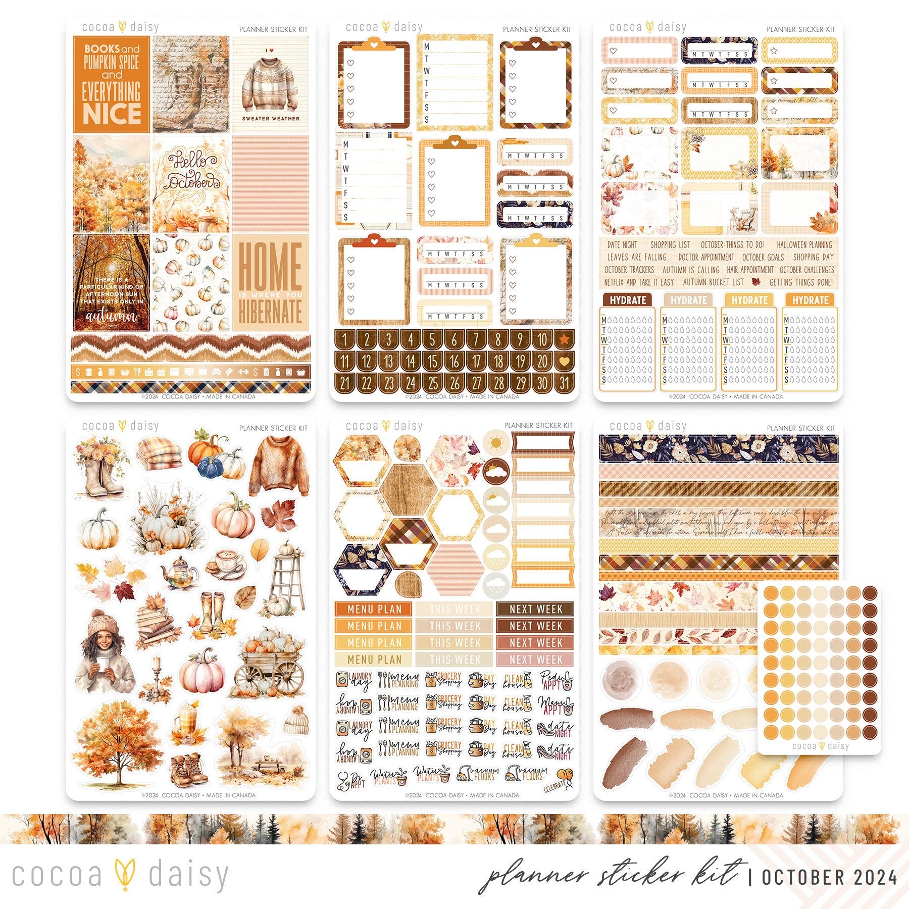 Cozy Season Planner Stickers October 2024