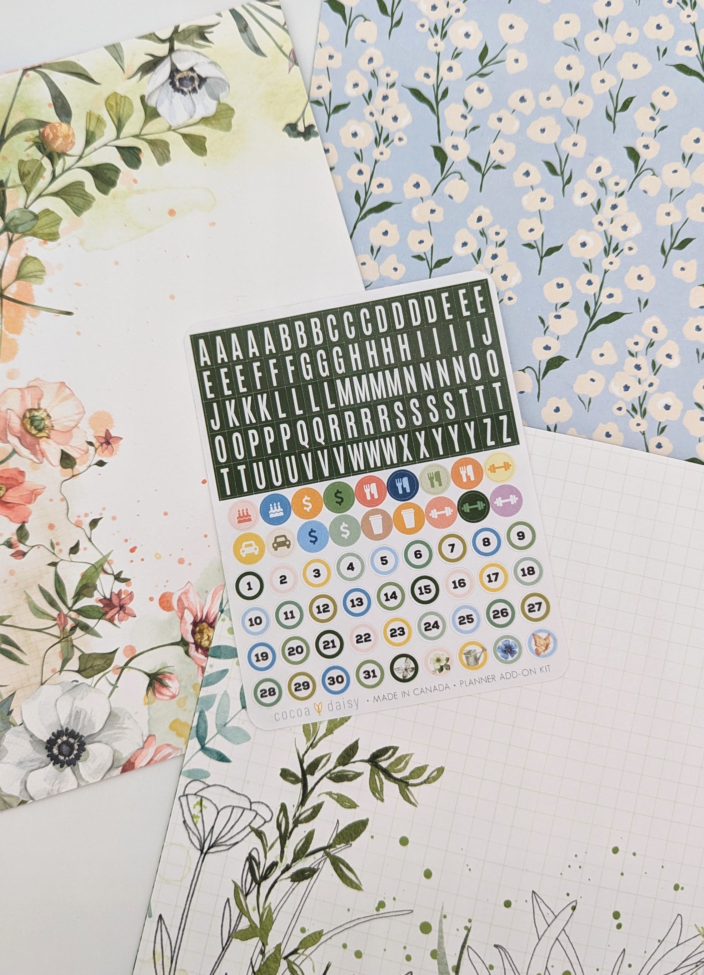 From The Garden "Alpha & Number" Planner Add On Sticker Sheet - May 2024