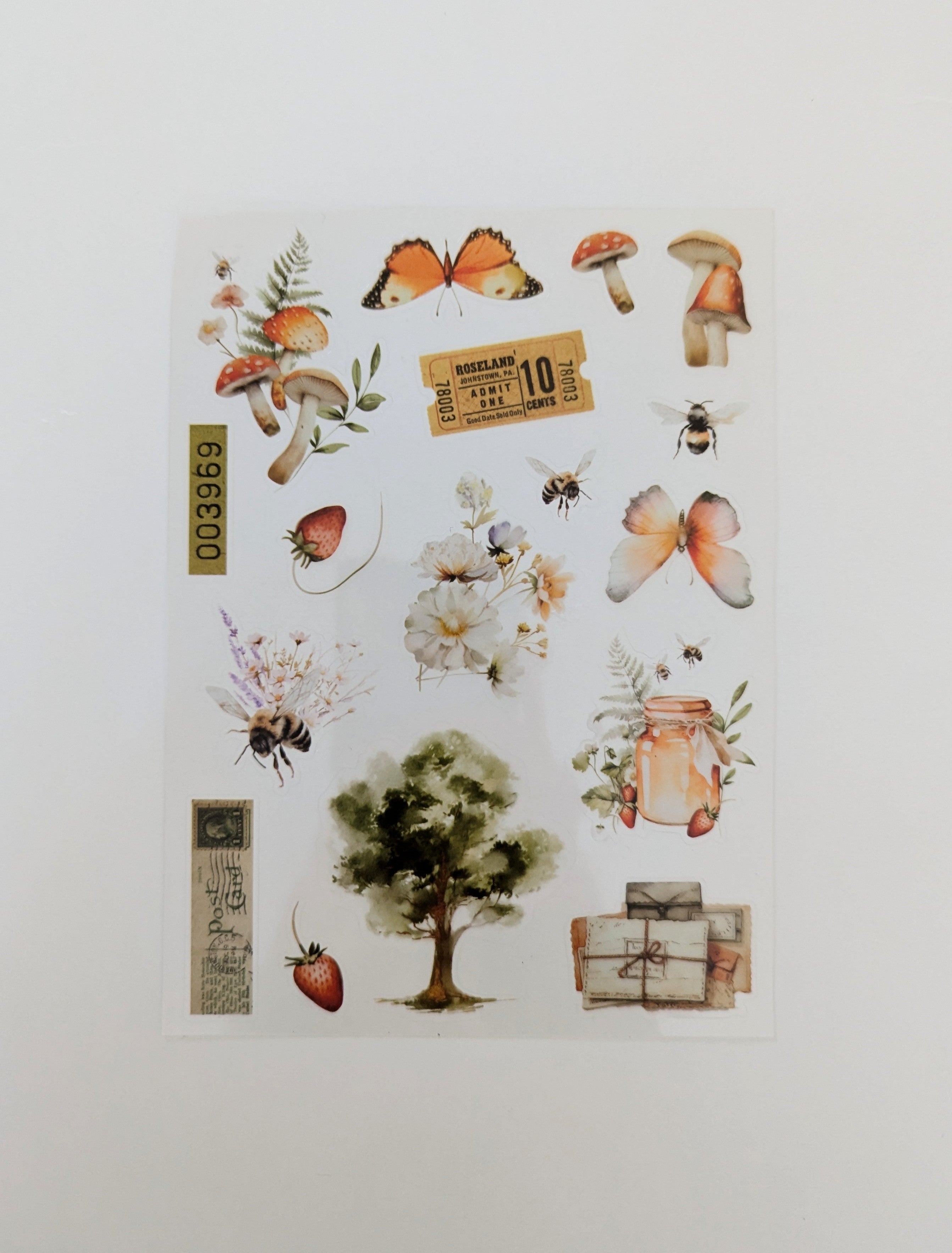 Little Bee Cottage "Tree & Butterflies" PET stickers from the Planner Kit - September 2024