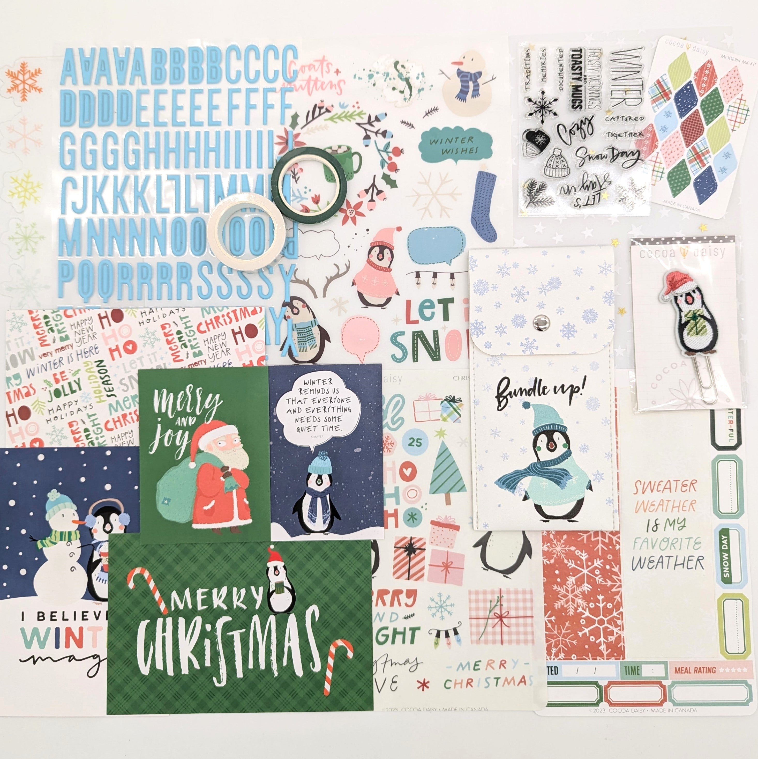 Let It Snow & Christmas Sampler Kit with Penguin Clip - December 2023