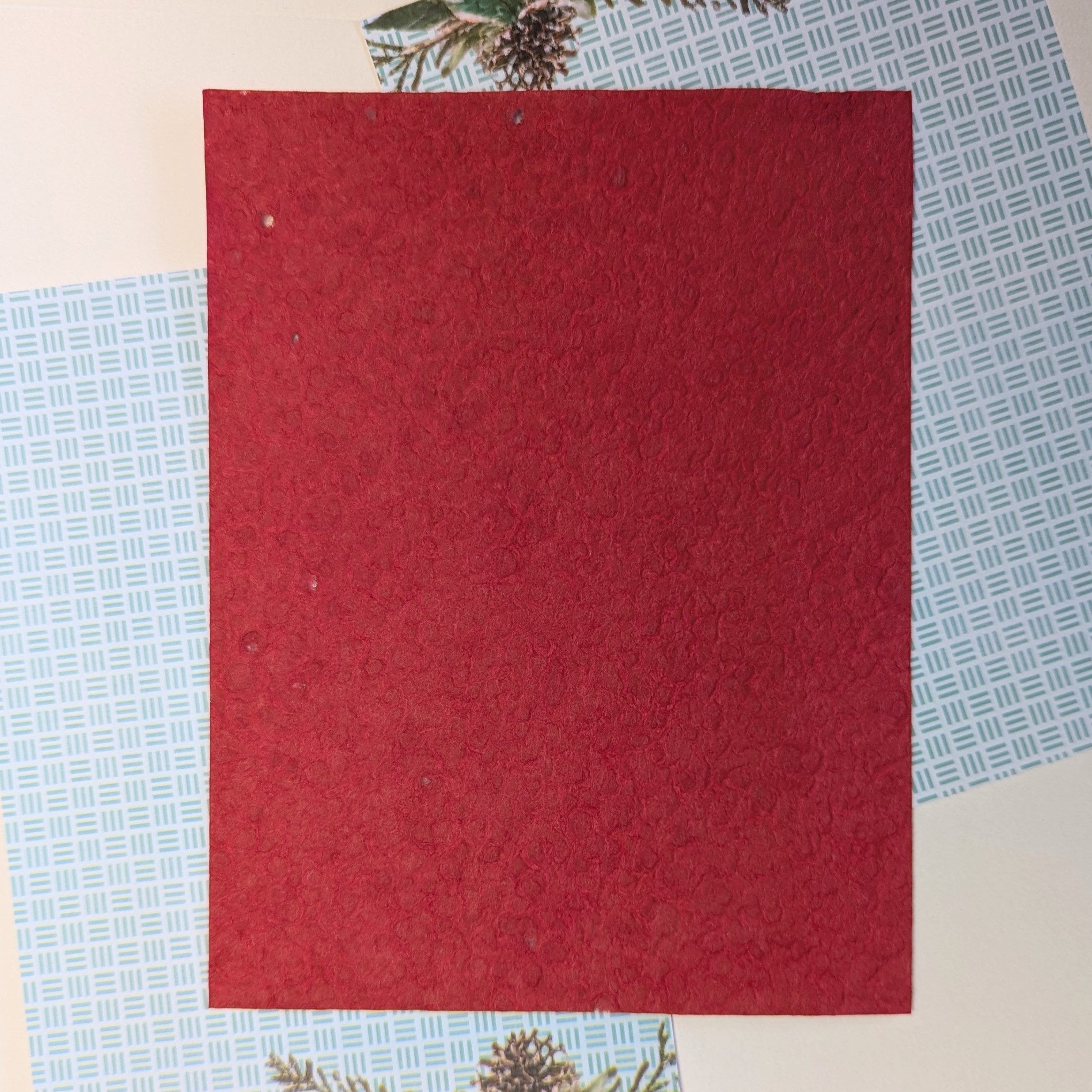 Cedar & Snow Red Specialty Paper from the Deluxe Journaling Kit - December 2024